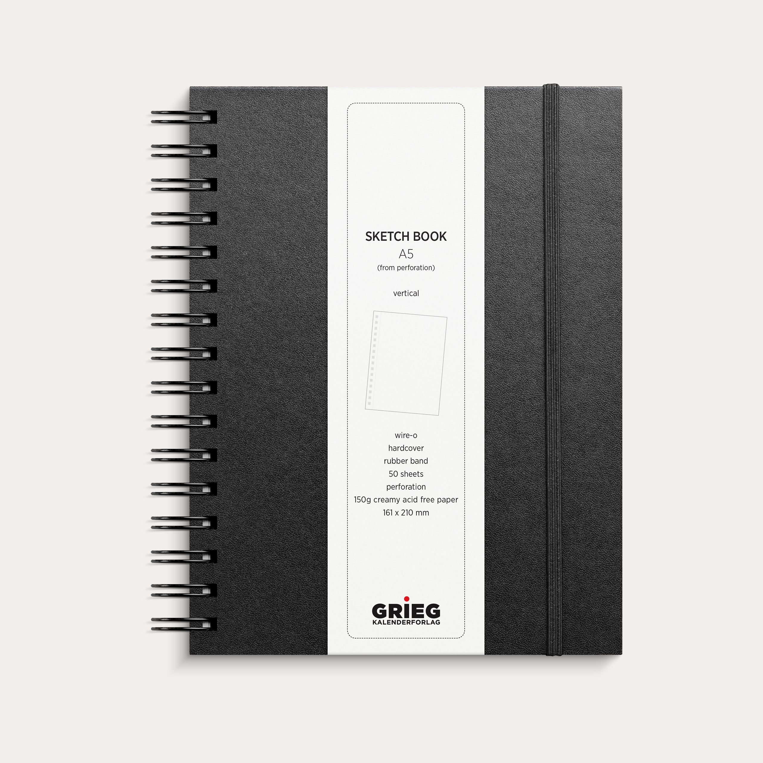 Skissebok A5 stående sort