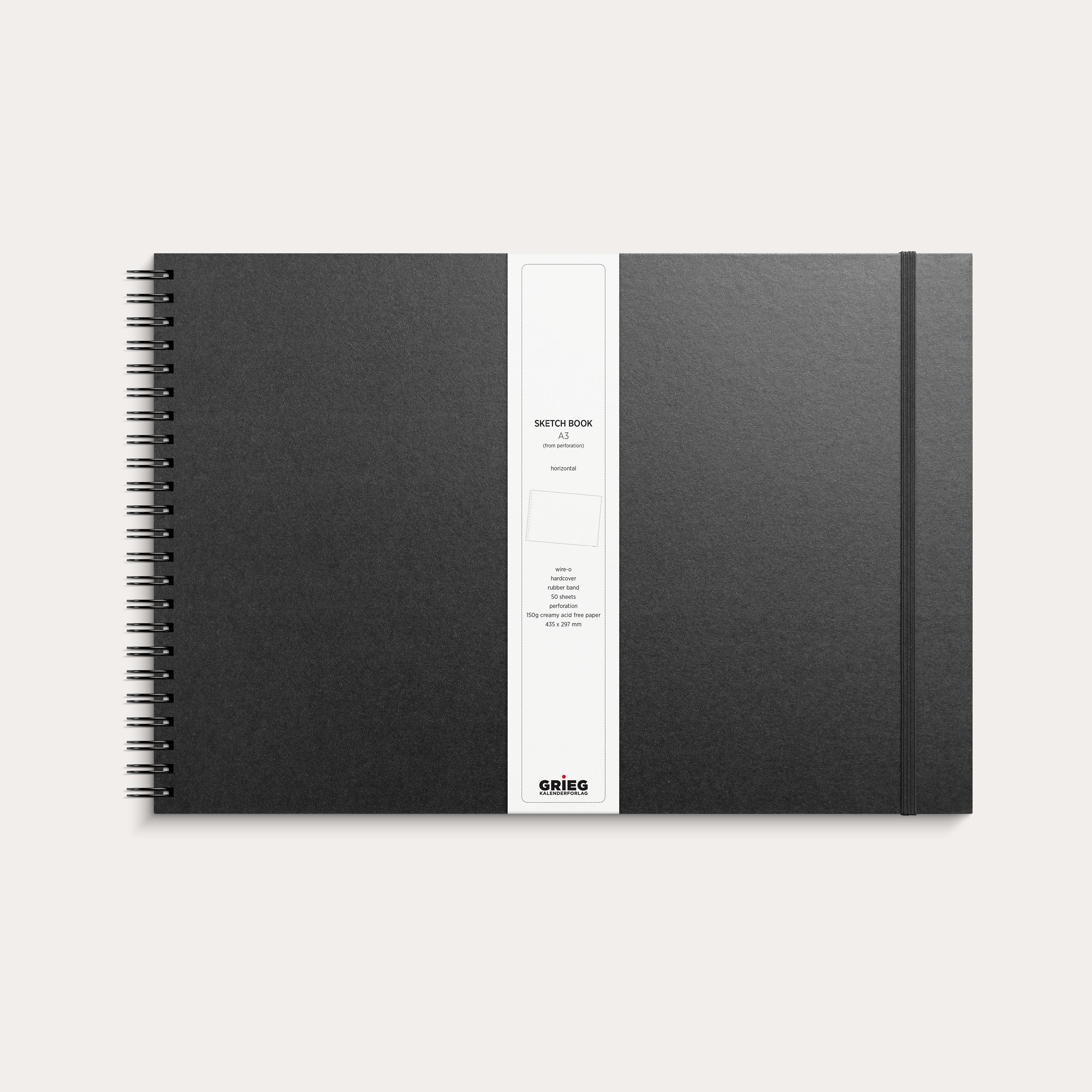 Skissebok A3 liggende sort