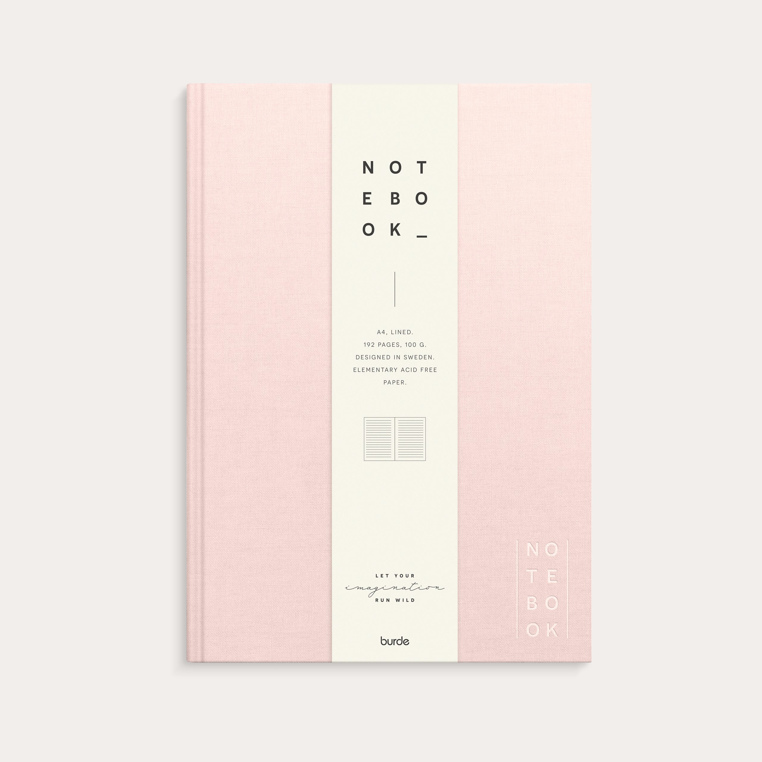 Notebook Textile pink lined A4