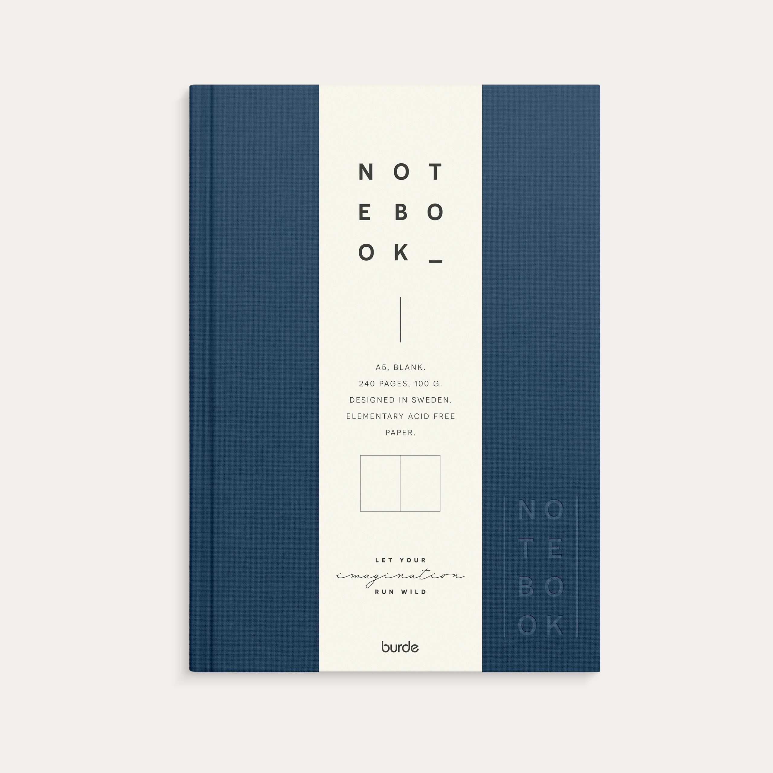 Notebook Textile dark blue blank A5