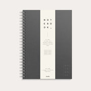 Notebook Textile dark grey lined A4