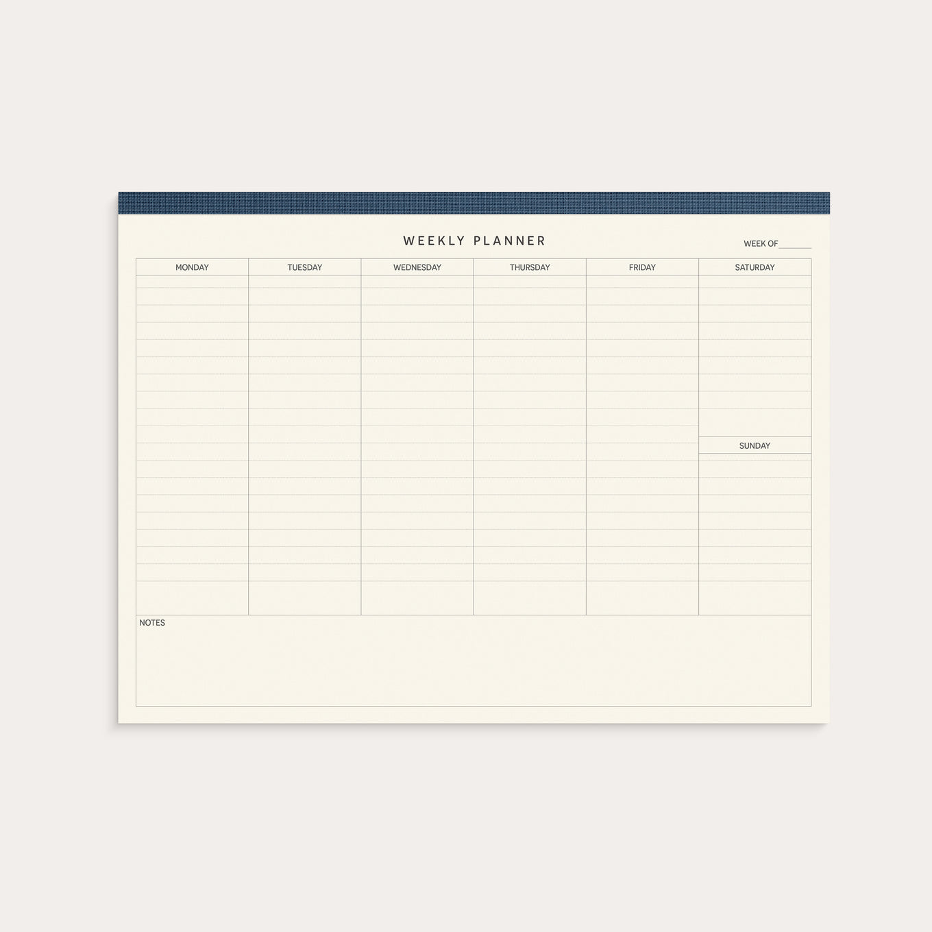 Weekly Planner Pad Textile