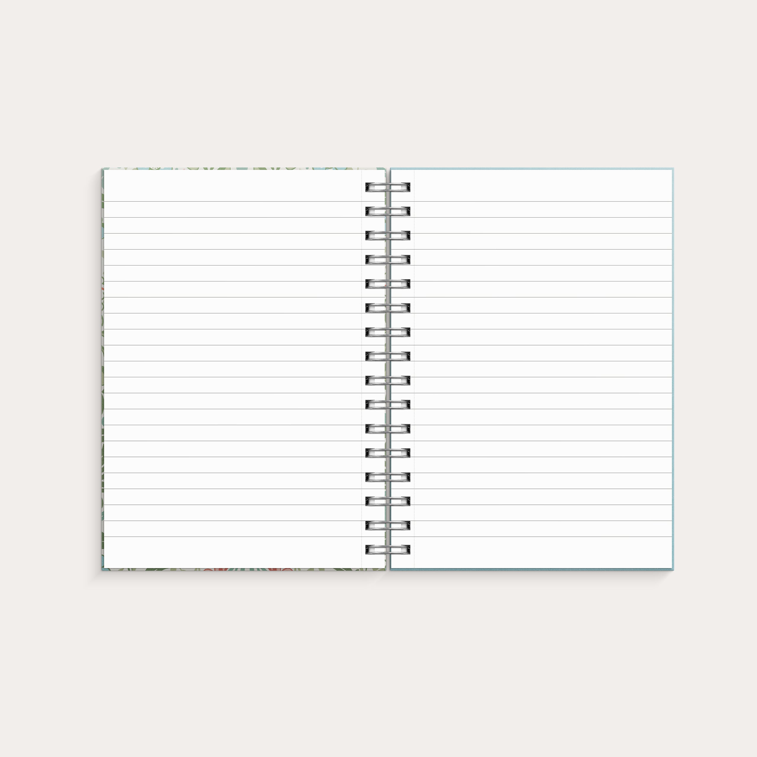 Notebook A5 Blue & Green flowers