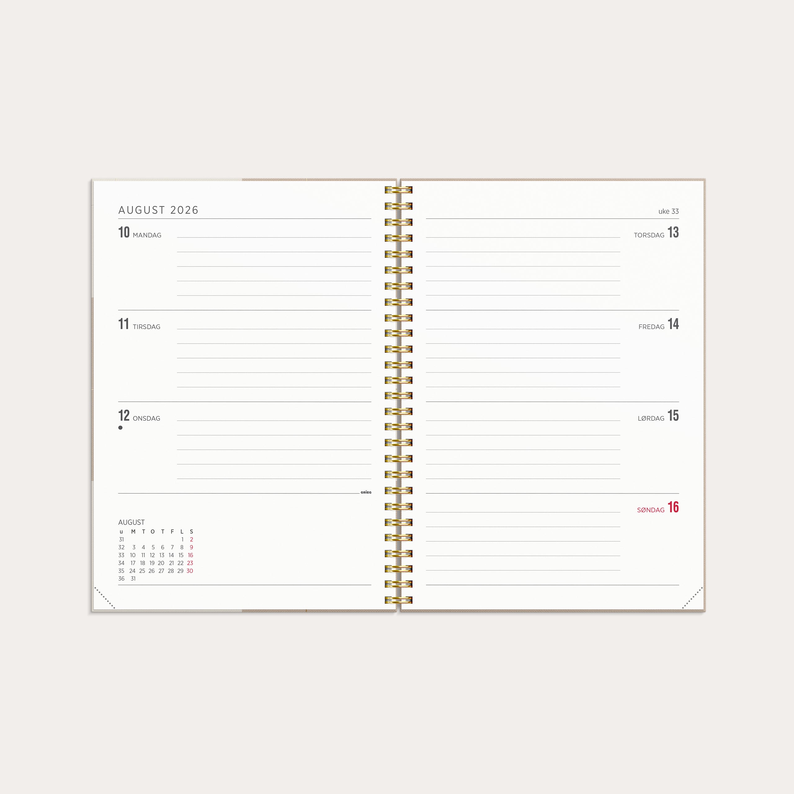 Kalender 2026 Multi A5 Beige