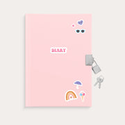 Diary with lock pink