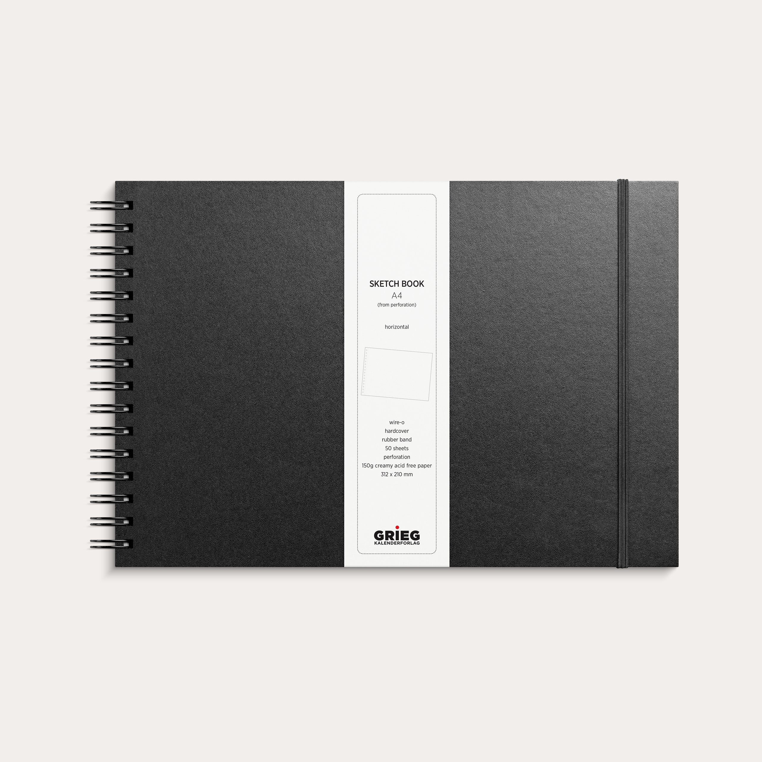 Skissebok A4 liggende sort