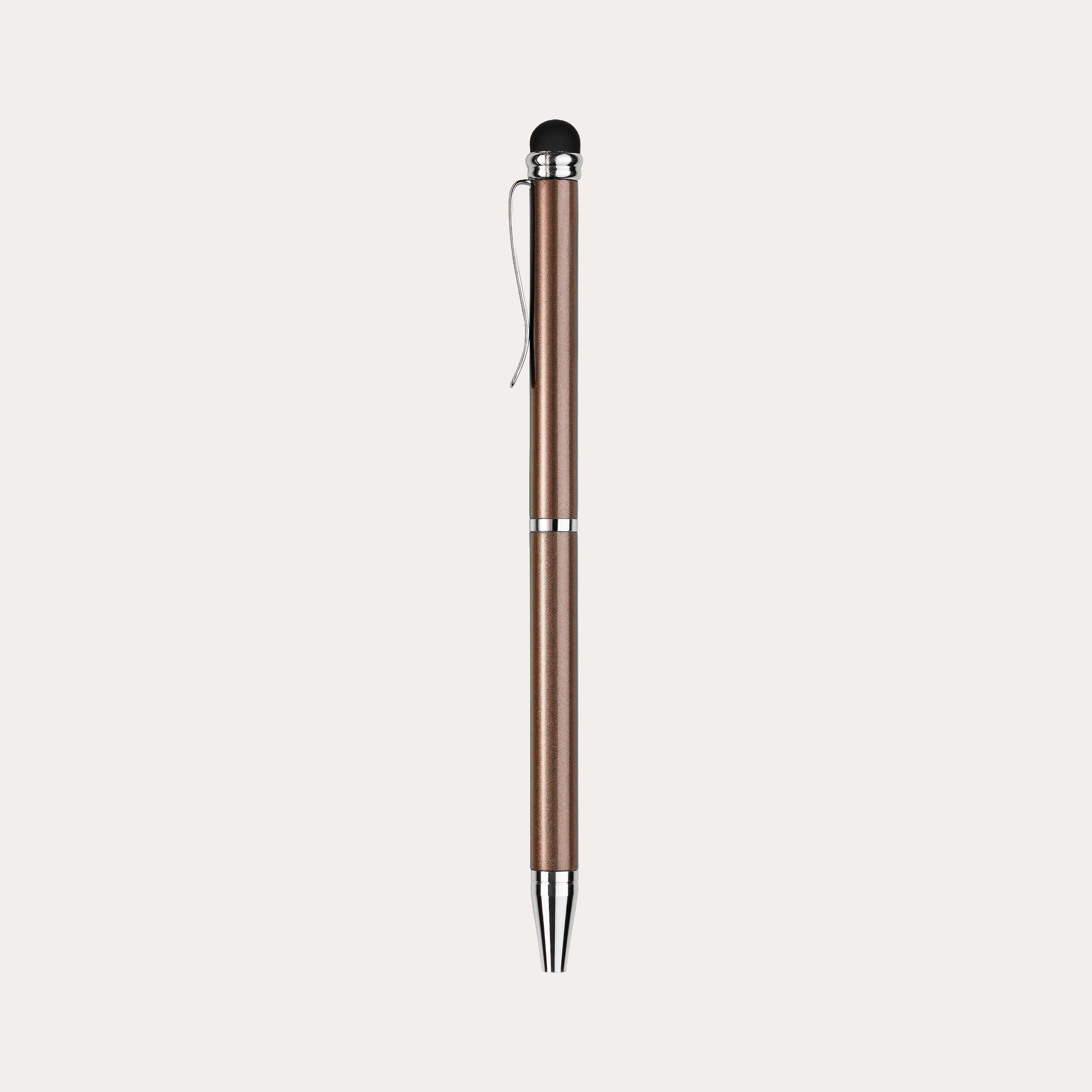 Kulepenn mini med touchfunktion Brown Metallic