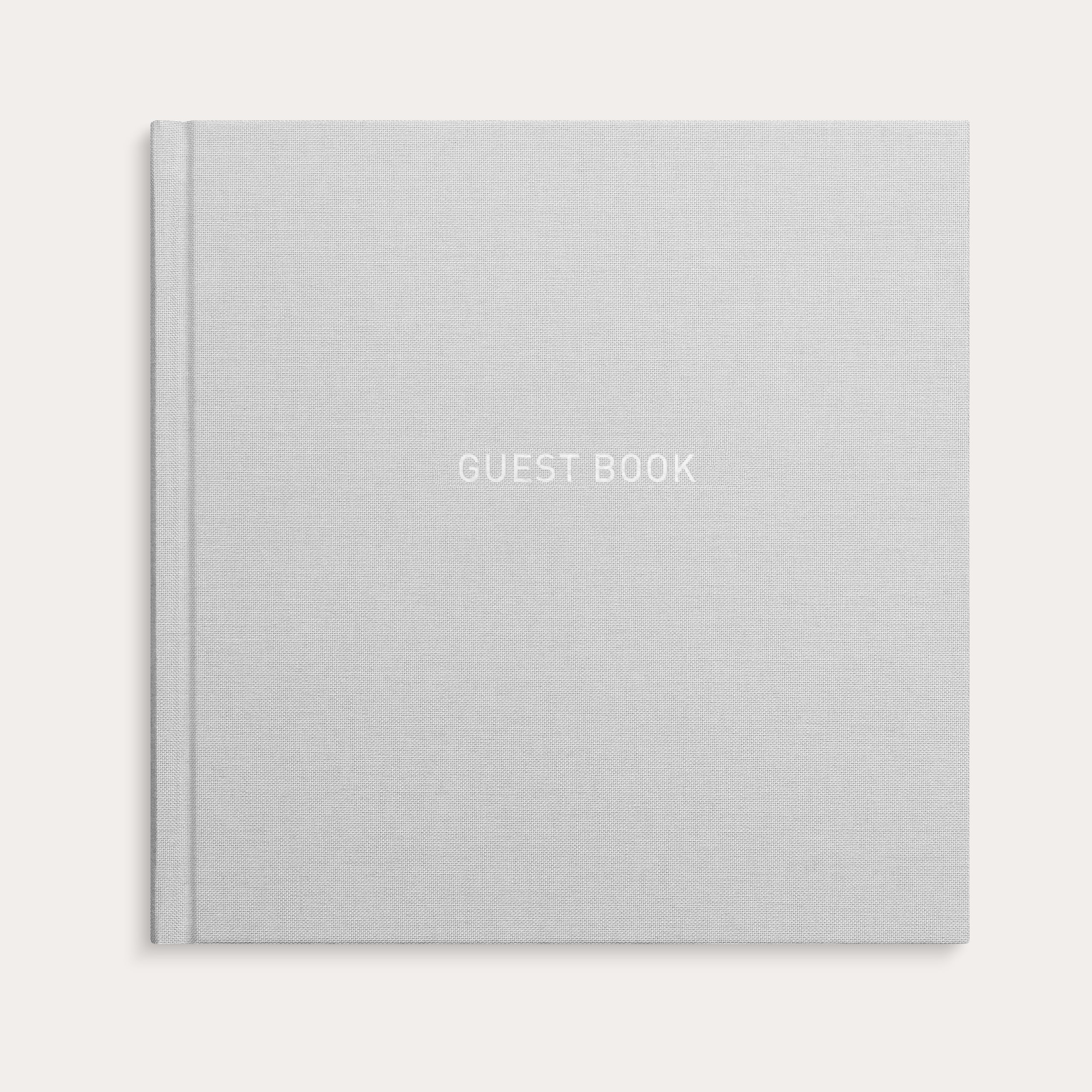 Gästbok grå linnetextil