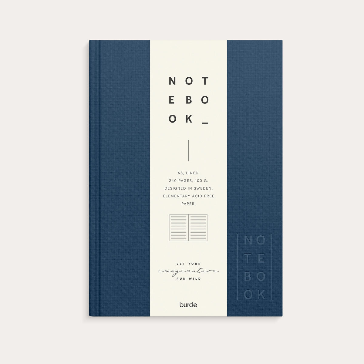 Notebook Textile dark blue lined A5