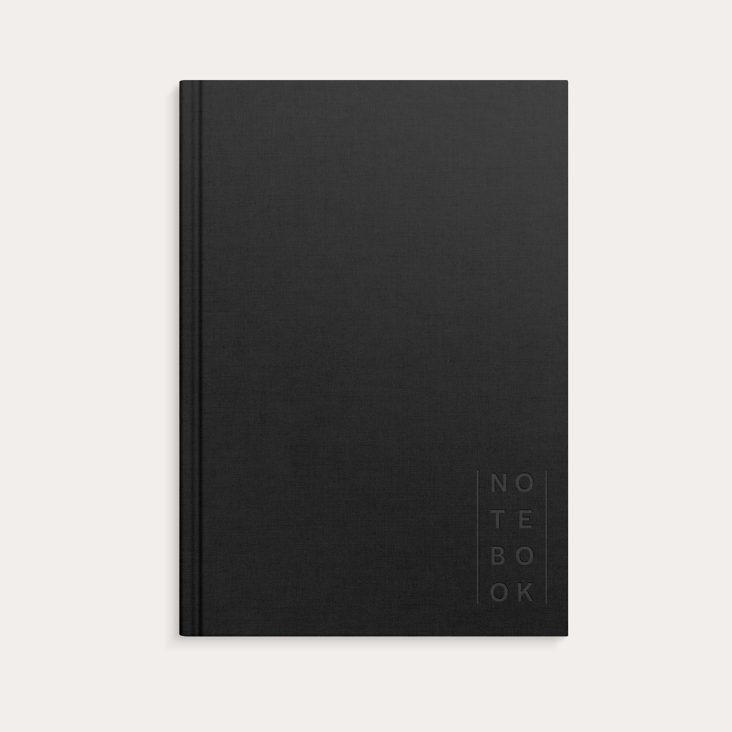 Notebook Textile black lined A5