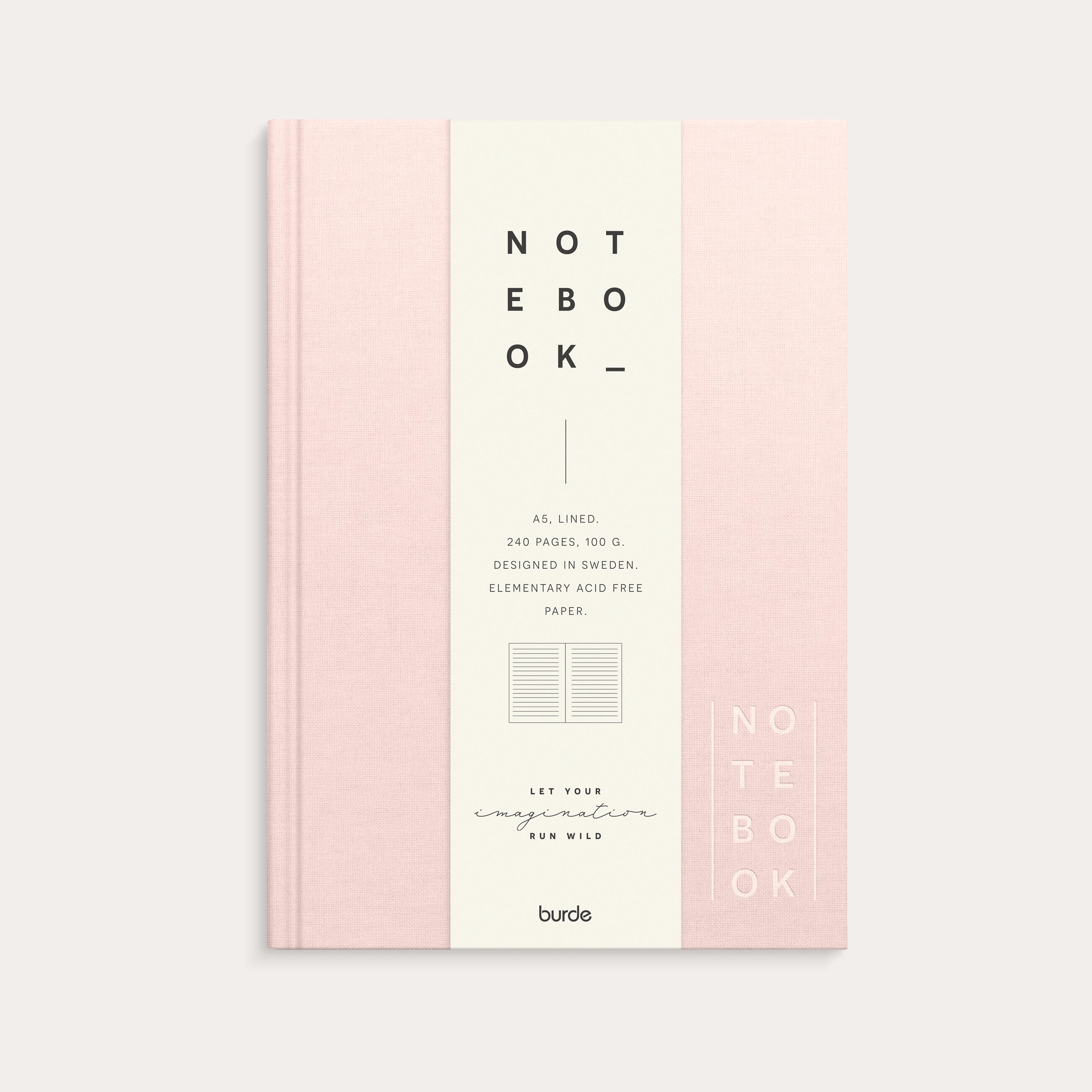 Notebook Textile pink lined A5