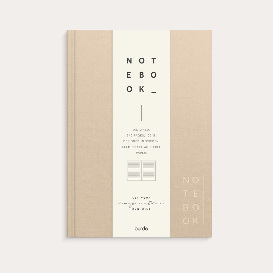 Notebook Textile beige lined A5