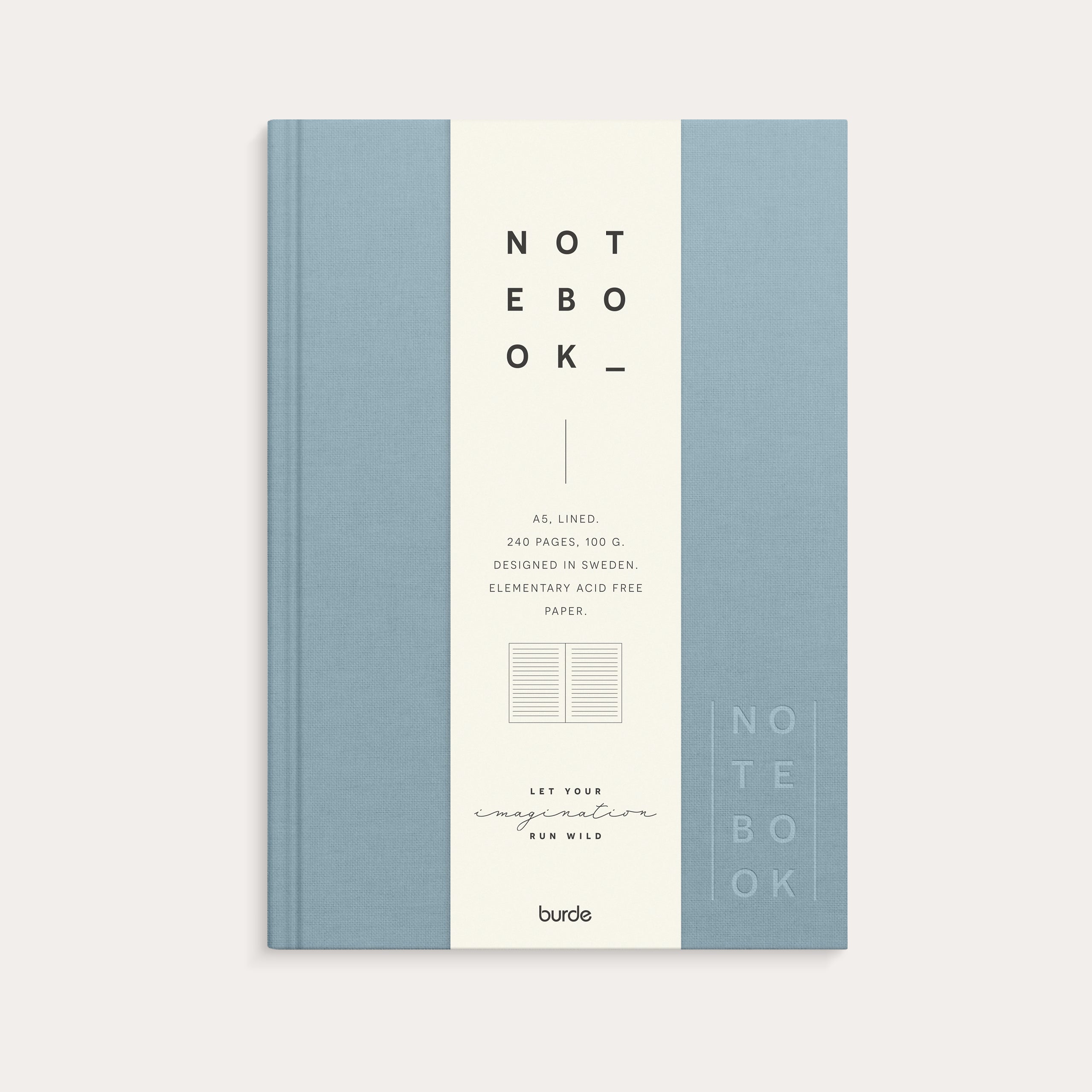 Notebook Textile A5 Light Blue