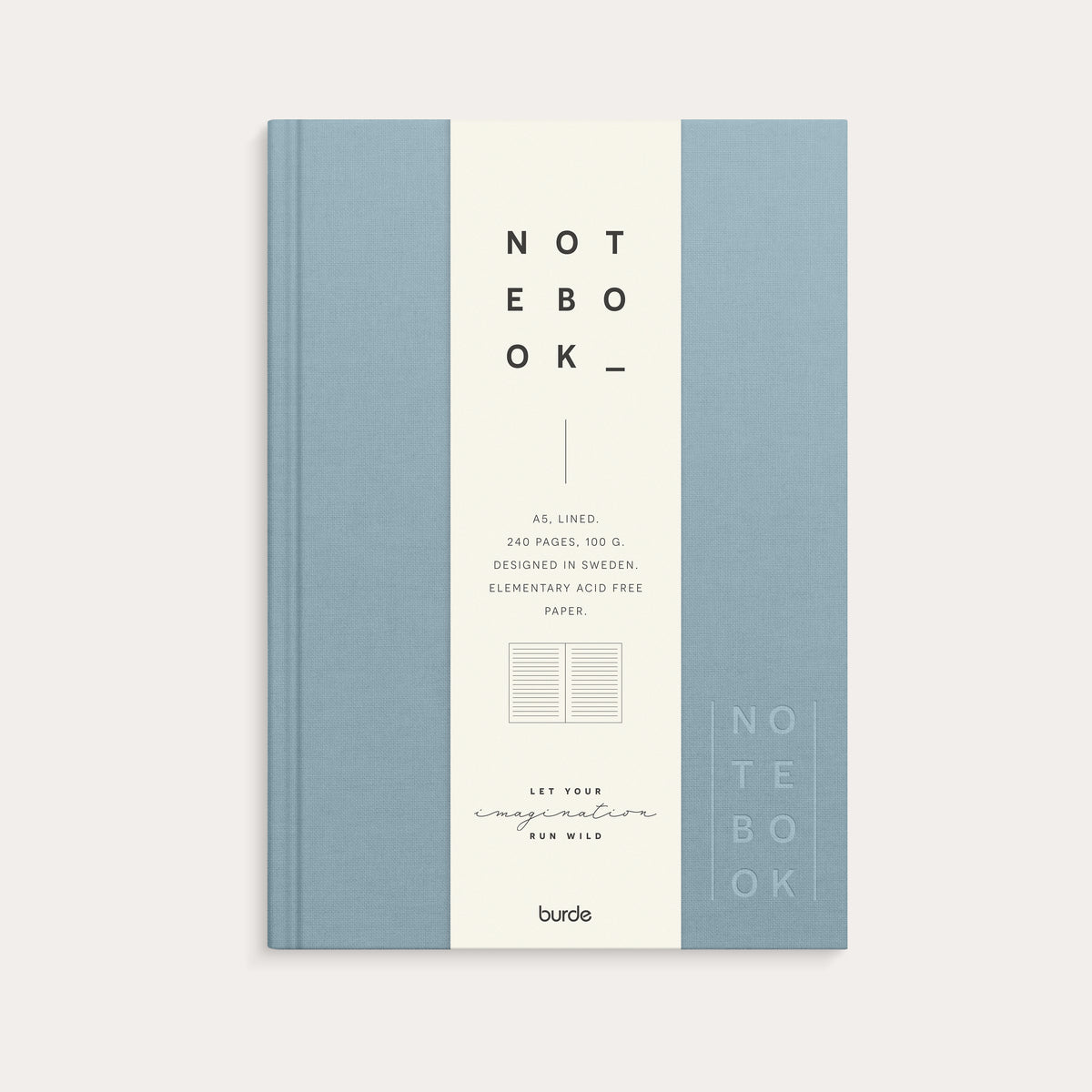 Notebook A5 Textile Light Blue