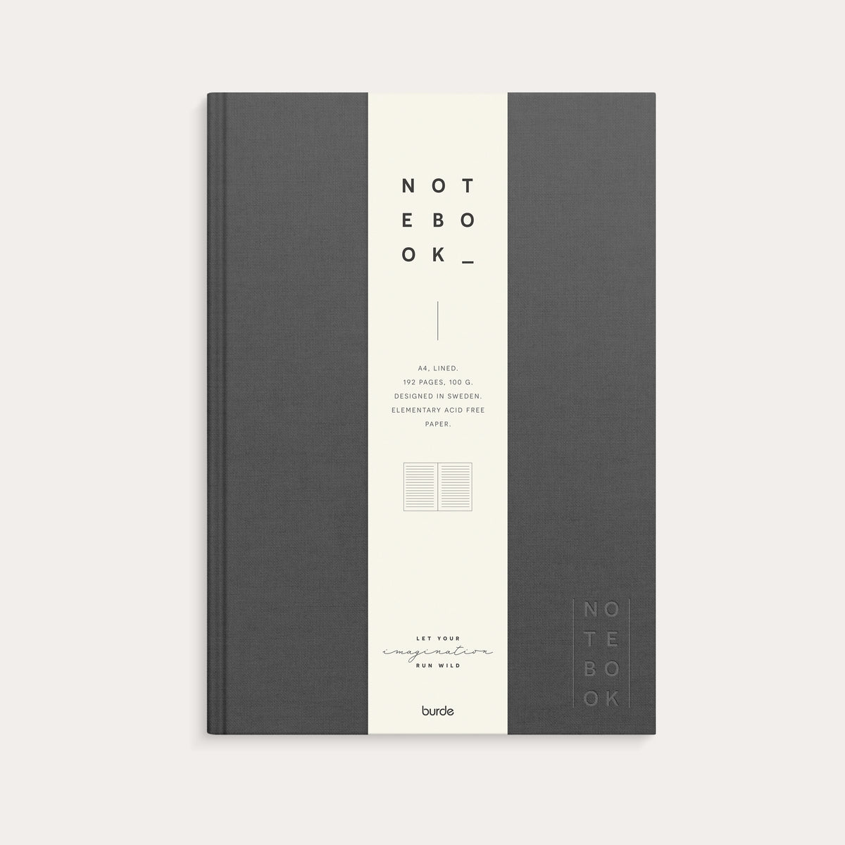 Notebook A4 Textile Dark Grey