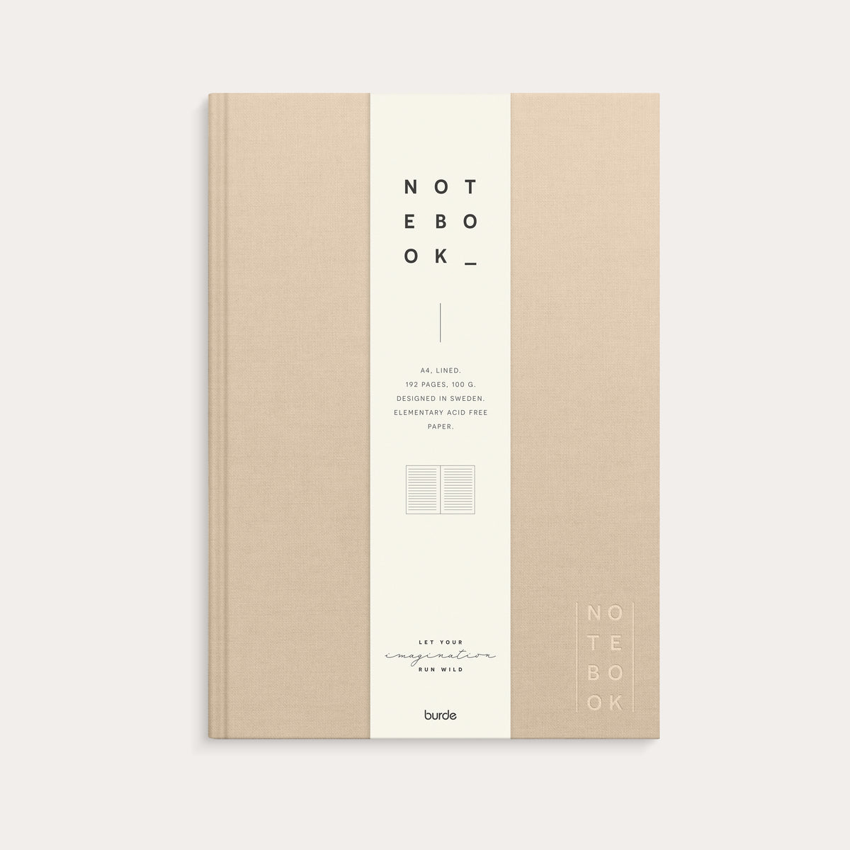 Notebook Textile beige lined A4