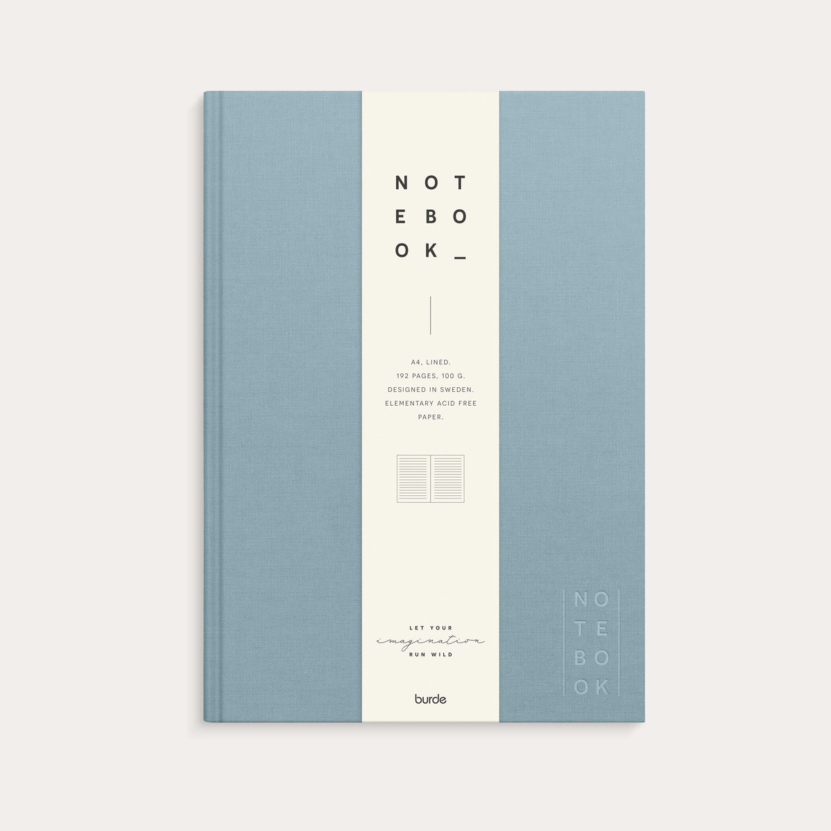 Notebook A4 Textile Light Blue