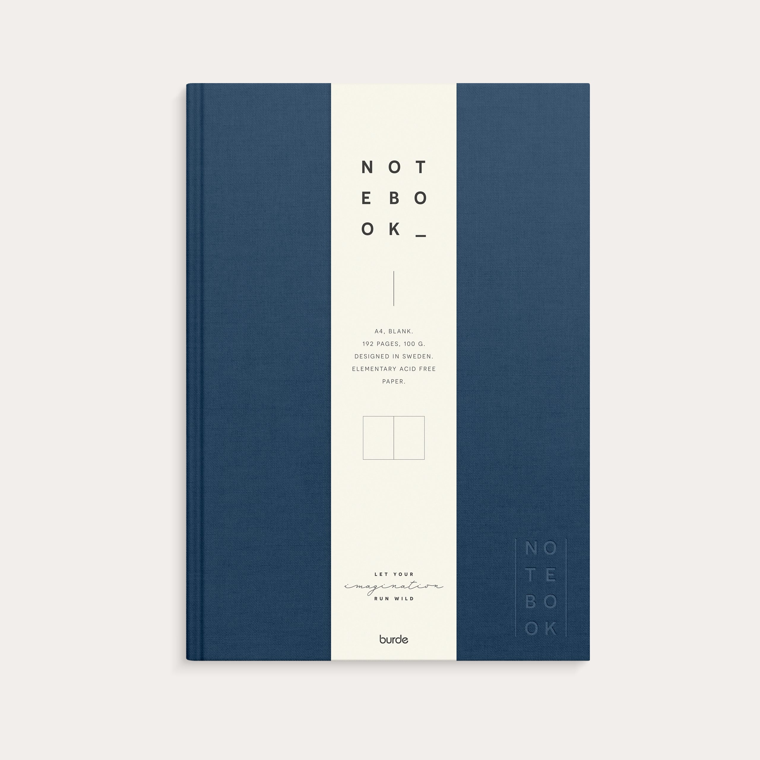 Notebook Textile dark blue blank A4