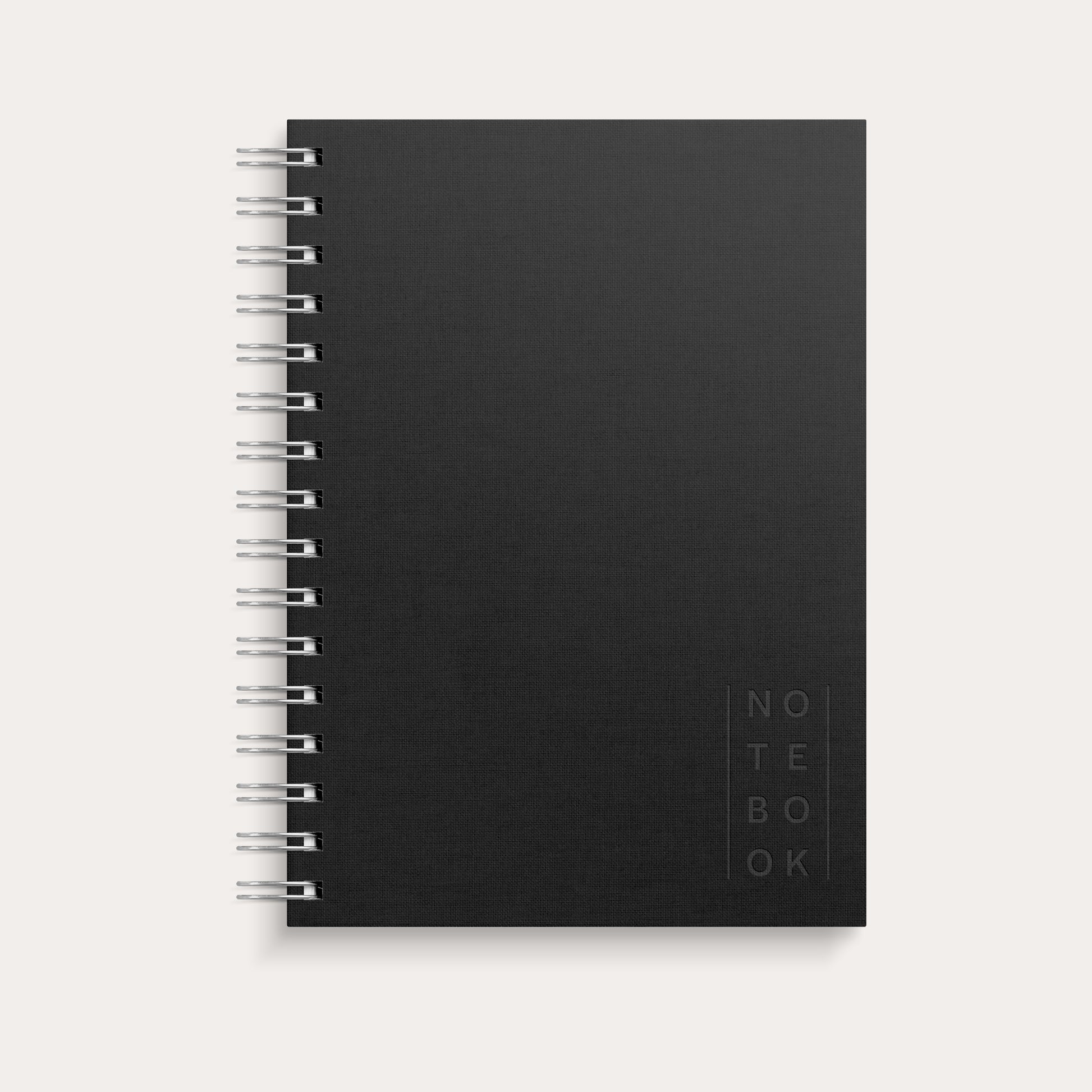 Notebook Textile spiralbound Black lined A5 – view 2