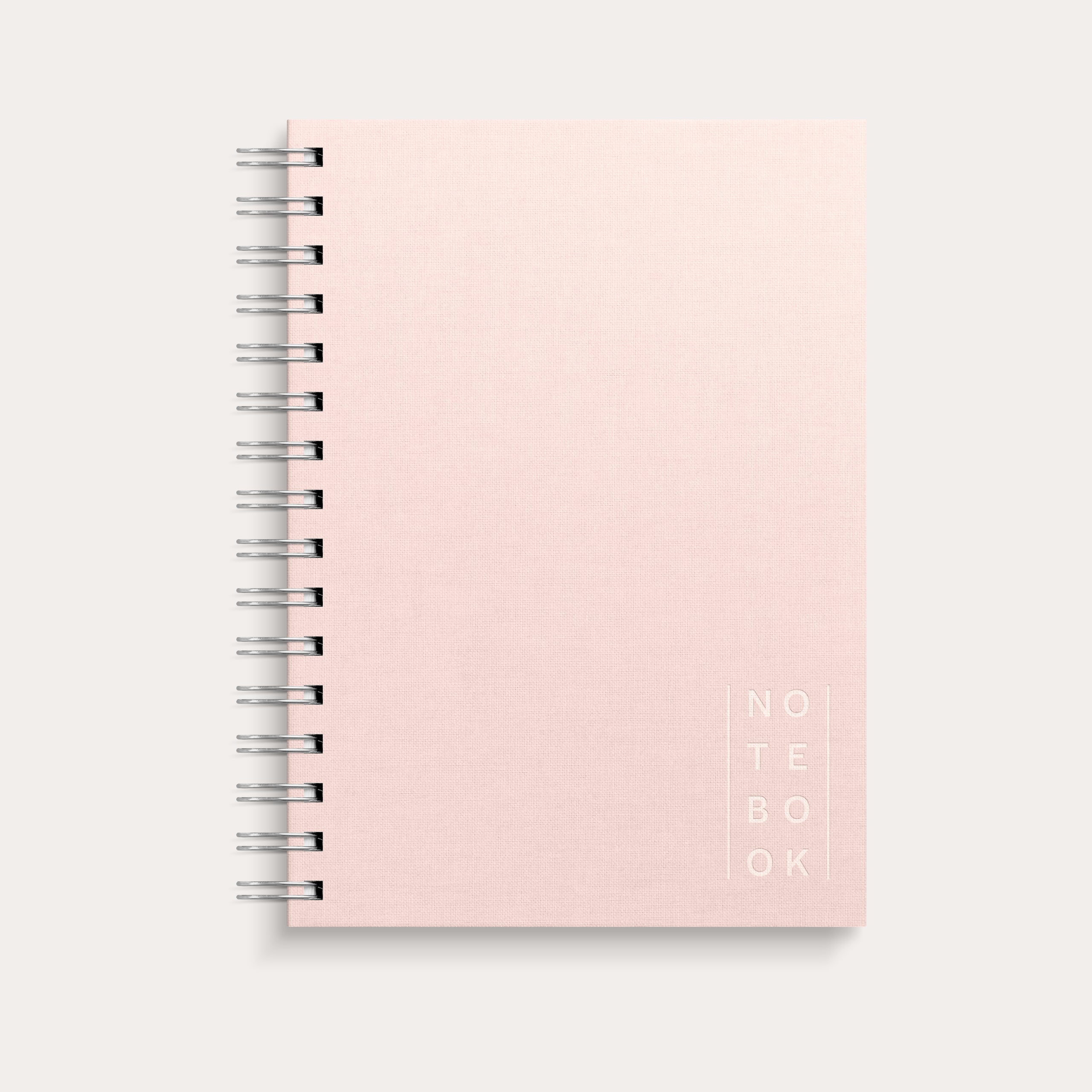Notebook Textile pink lined A5 wire-o
