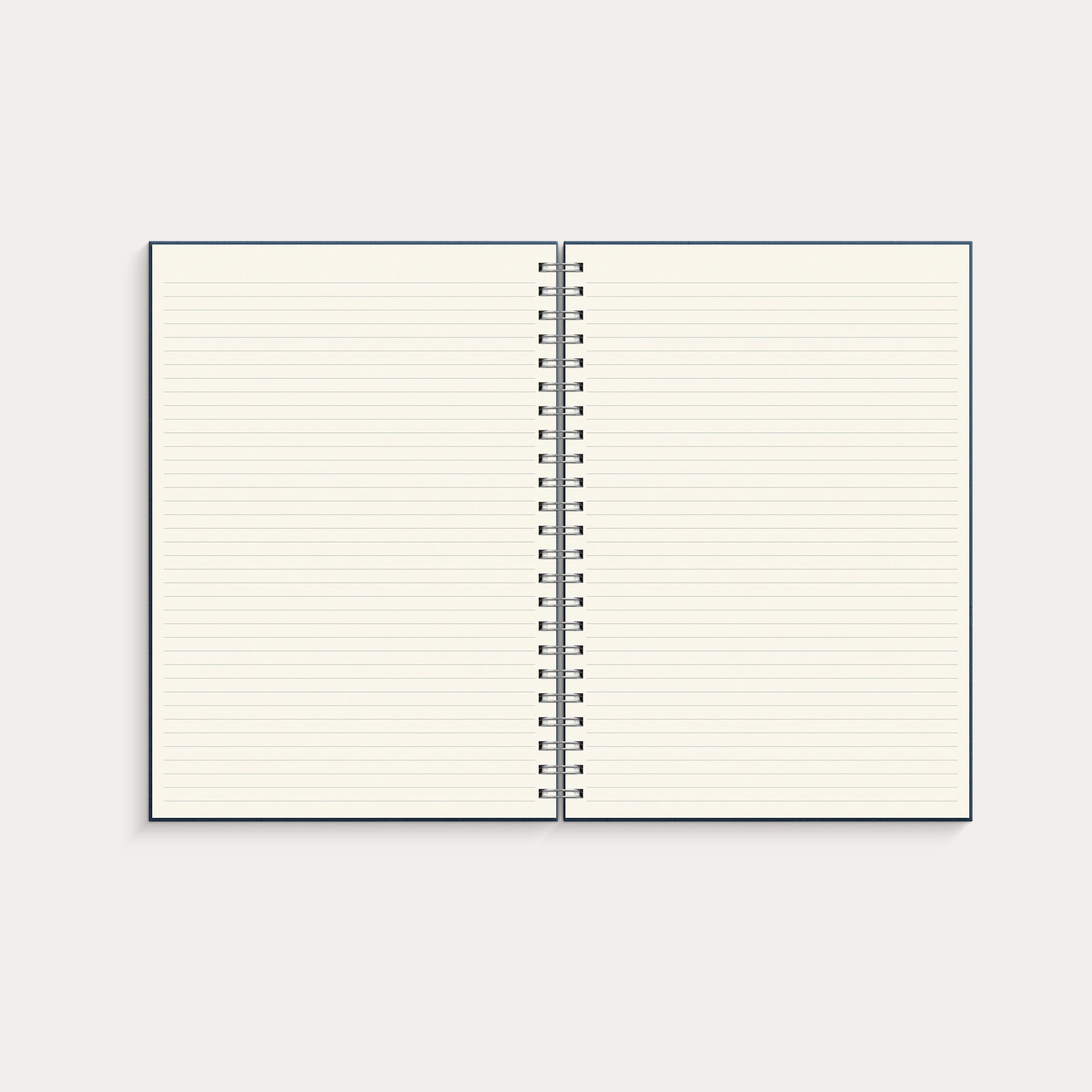 Notebook Textile dark blue lined A4 wire-o