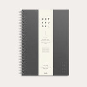Notebook Textile dark grey lined A4 wire-o