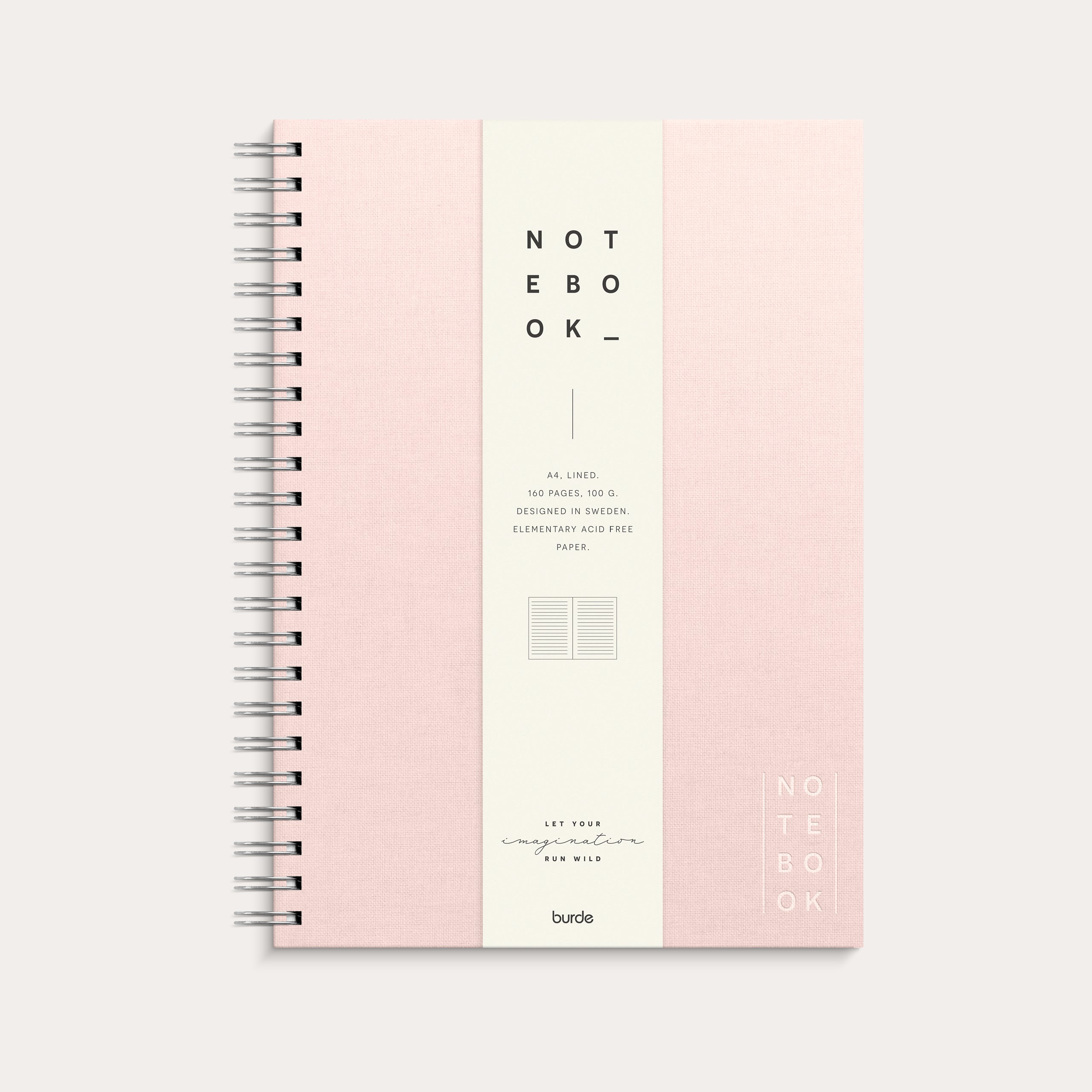 Notebook A4 Textile Pink