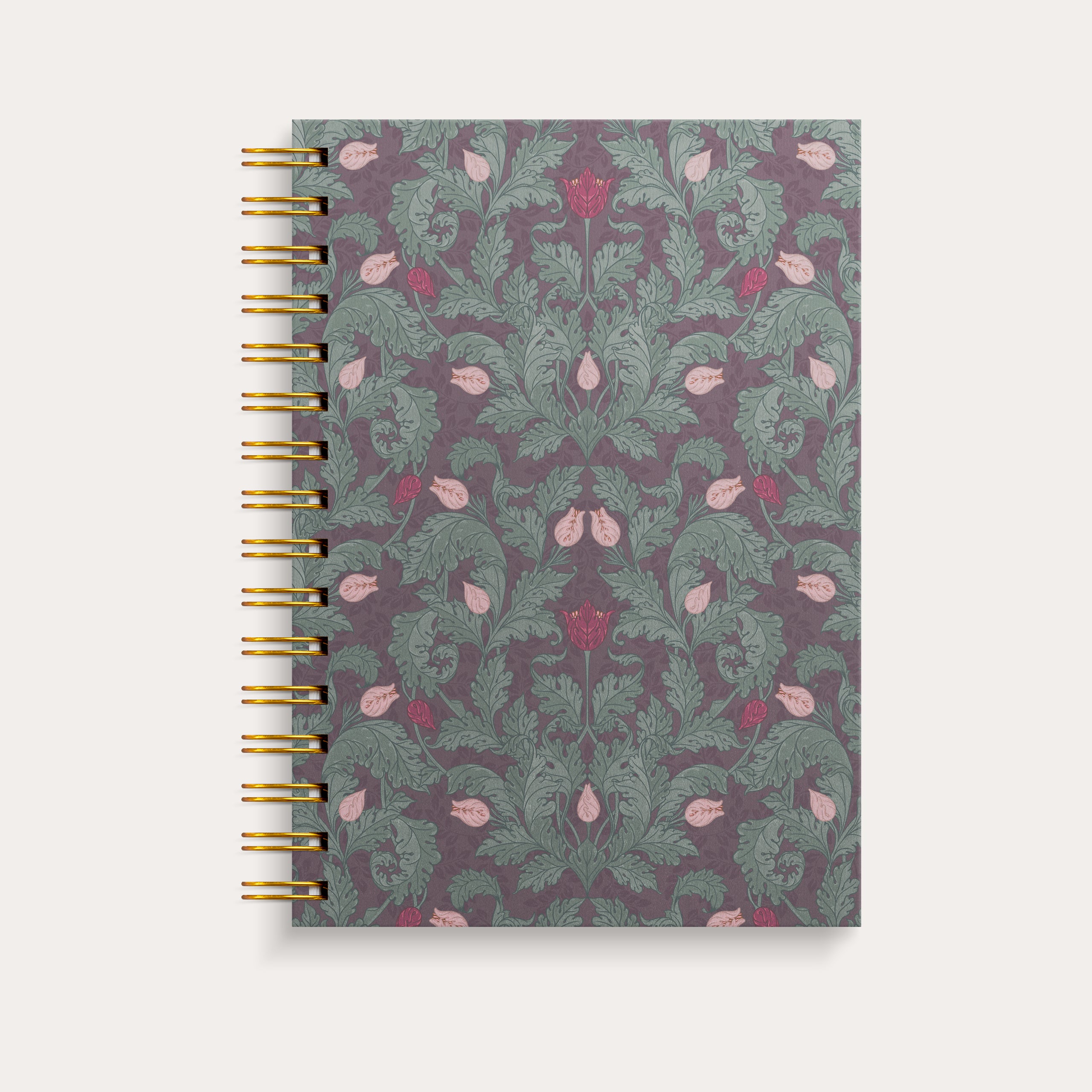 Notebook A5 burgundy flowers