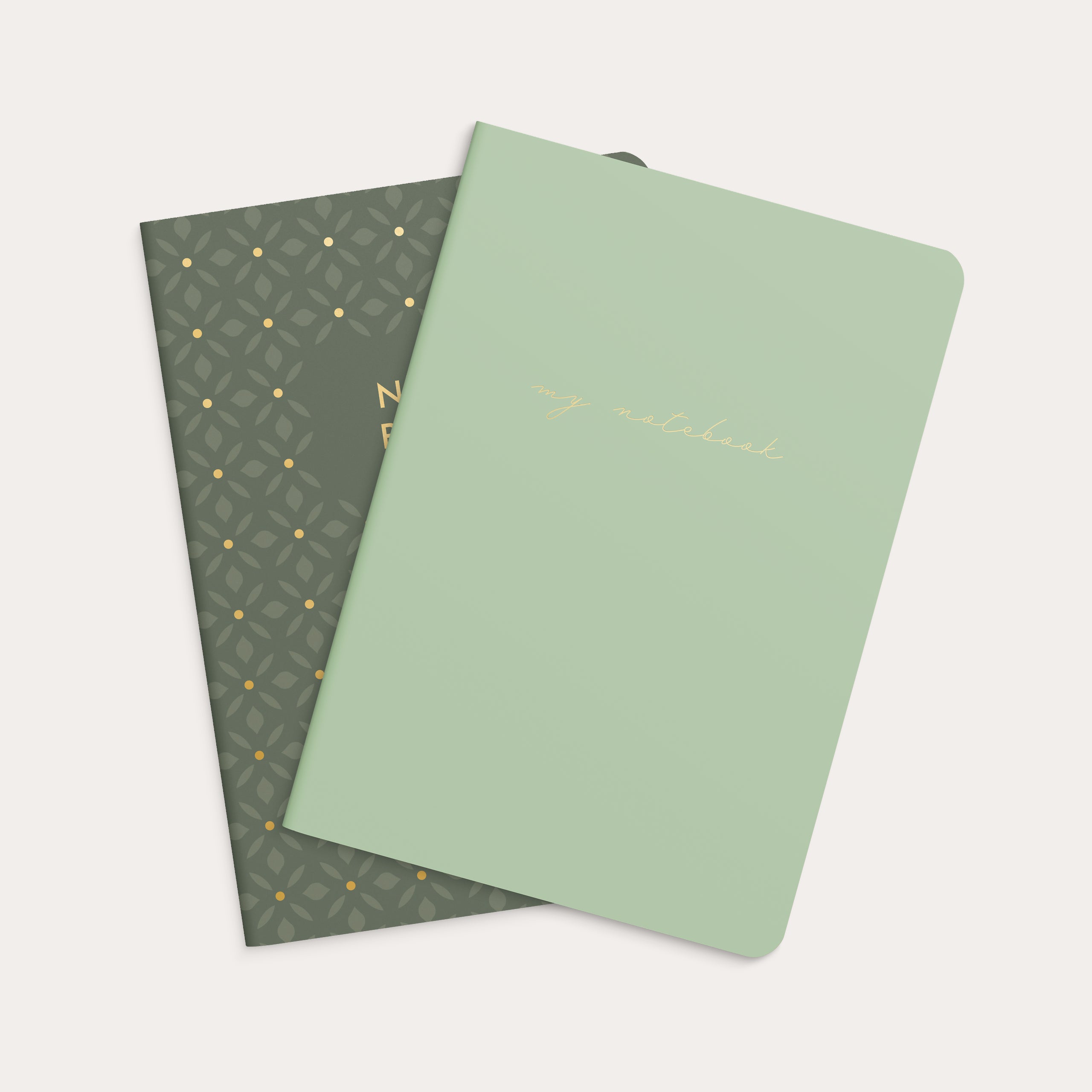 Notebook Green & Pattern 2-pack