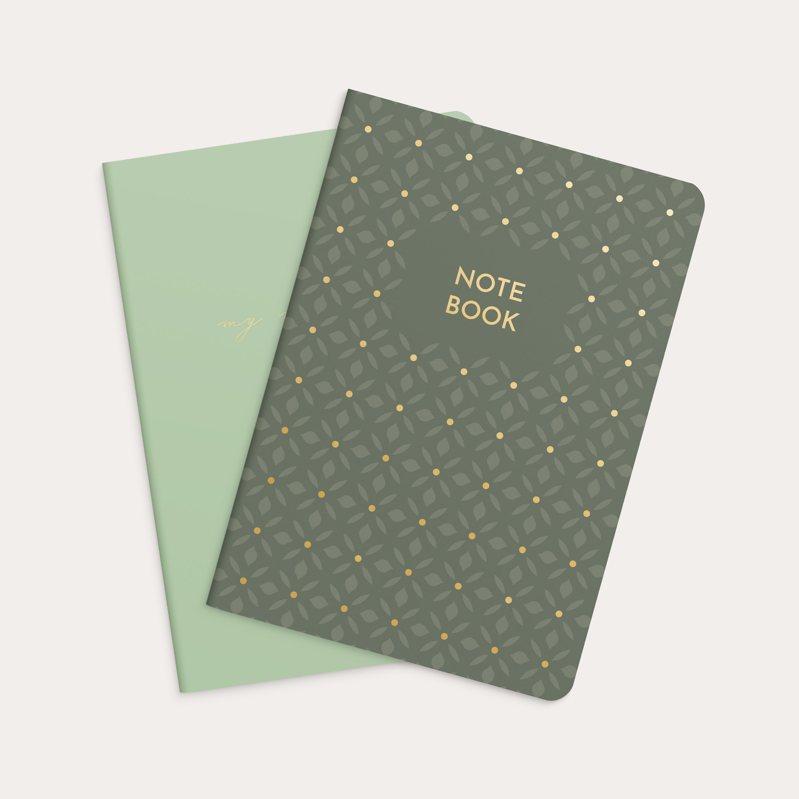 Notebook Green & Pattern 2-pack