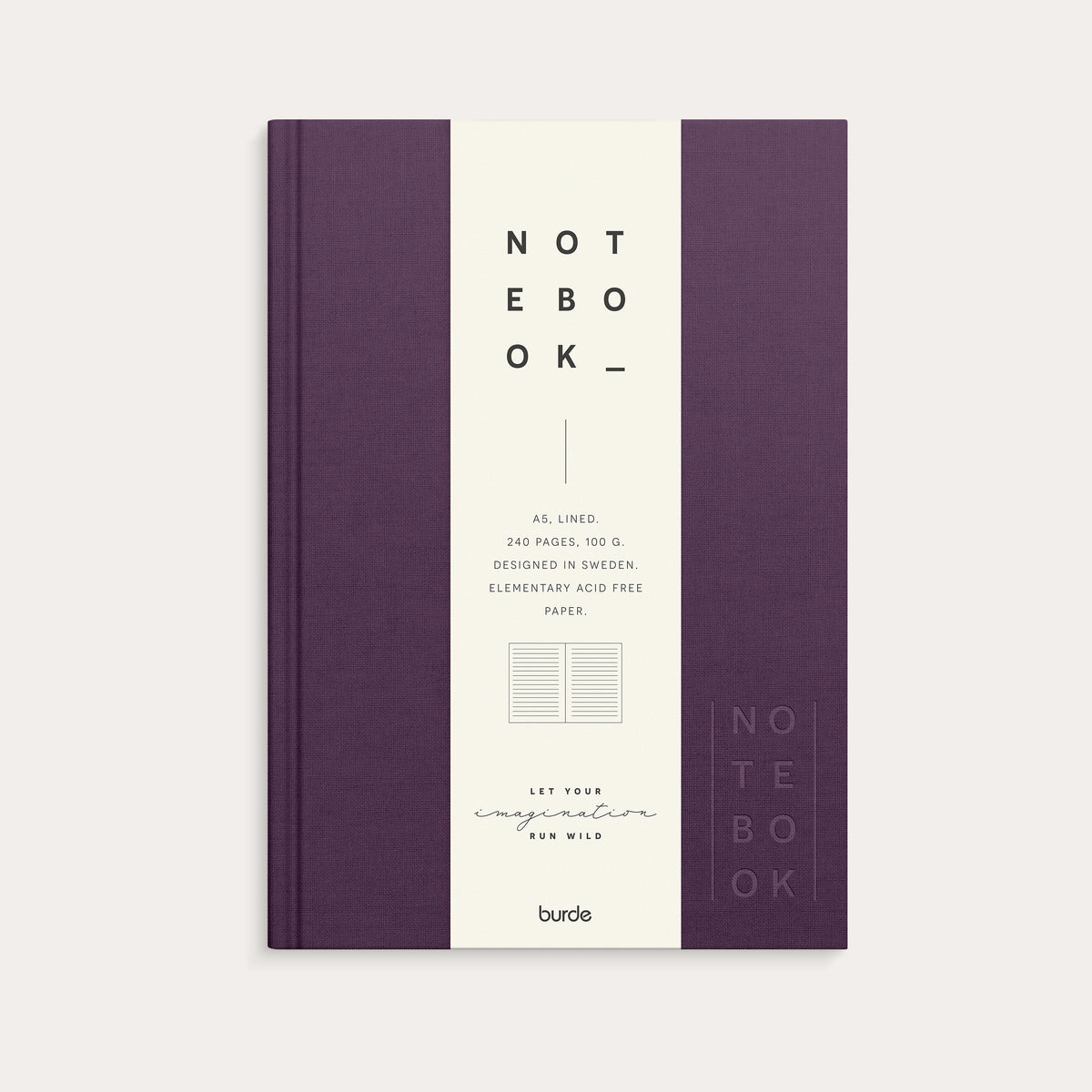Notebook A5 Textile Plum