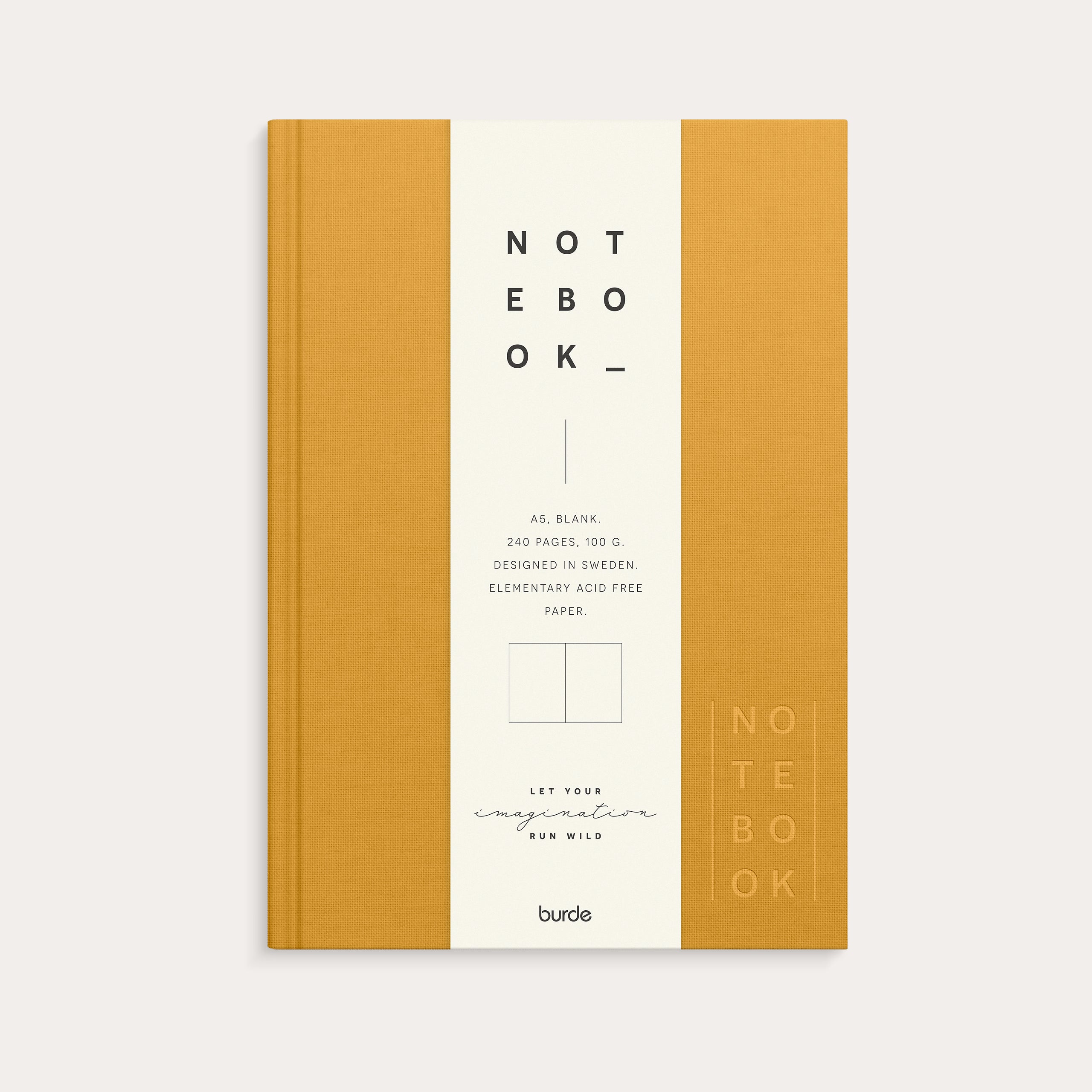 Notebook Textile mustard blank A5