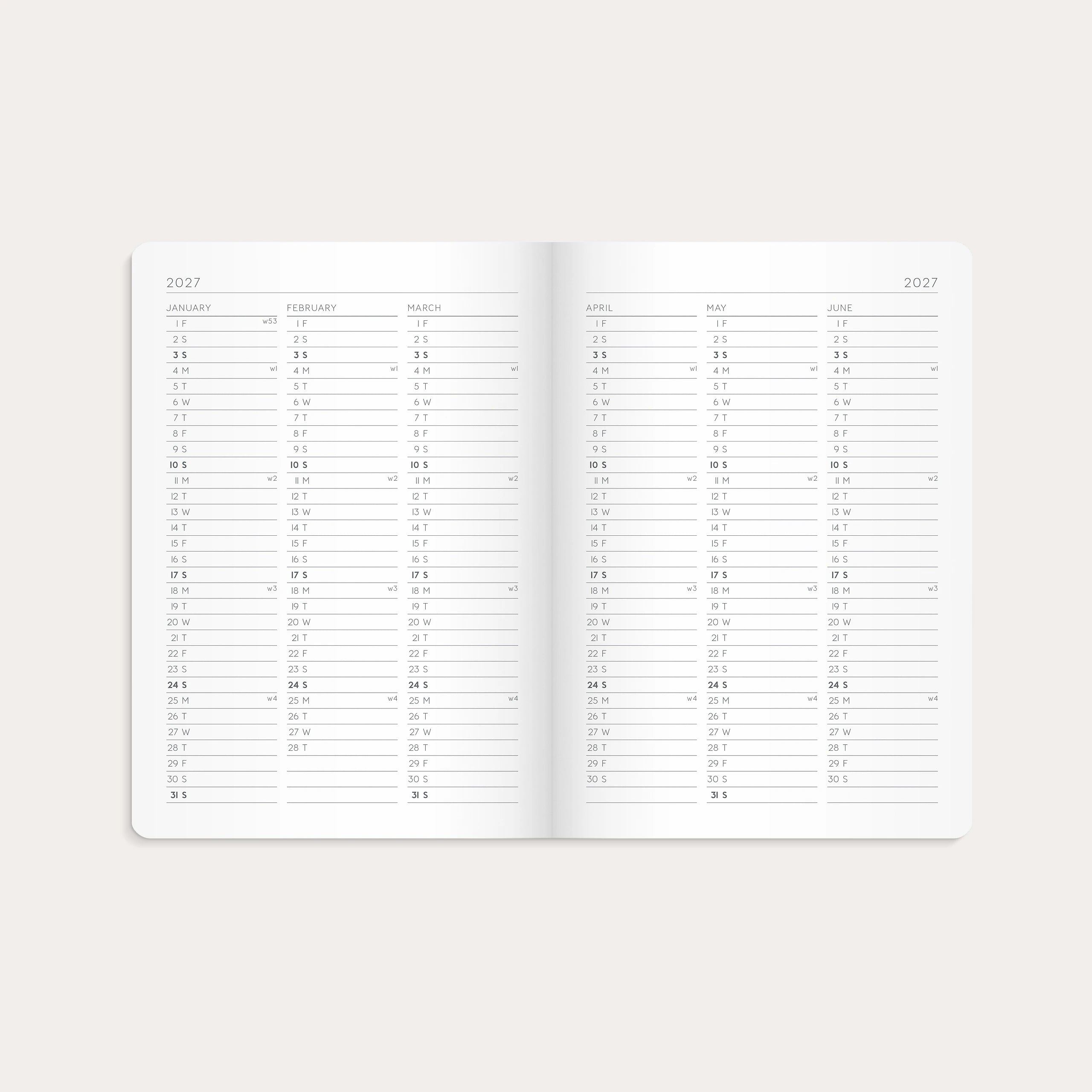 Calendar 2027 Monthly Planner A5