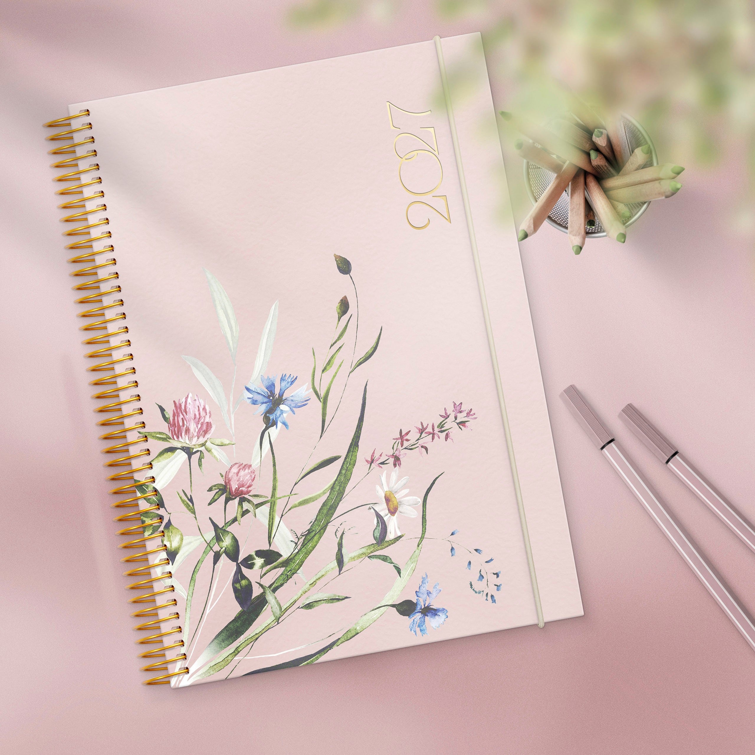 Life Planner Pink 2027 Meadow Flowers