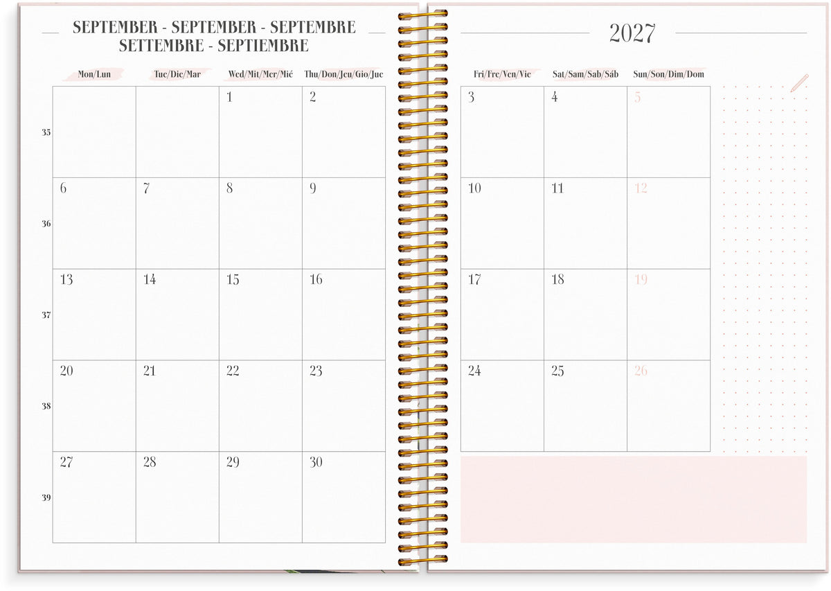 Life Planner Pink 2027 Meadow Flowers