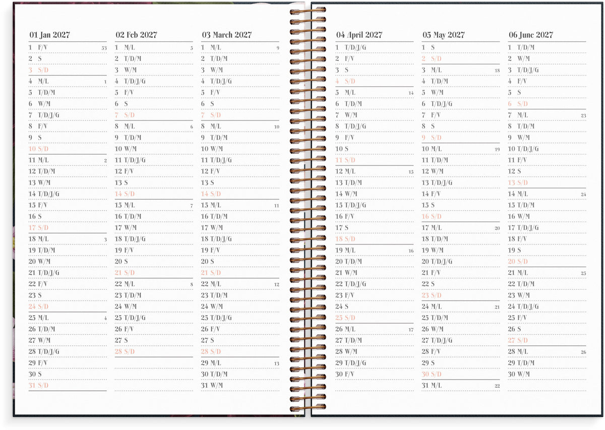 Life Planner Pink 2027 Garden Dreams