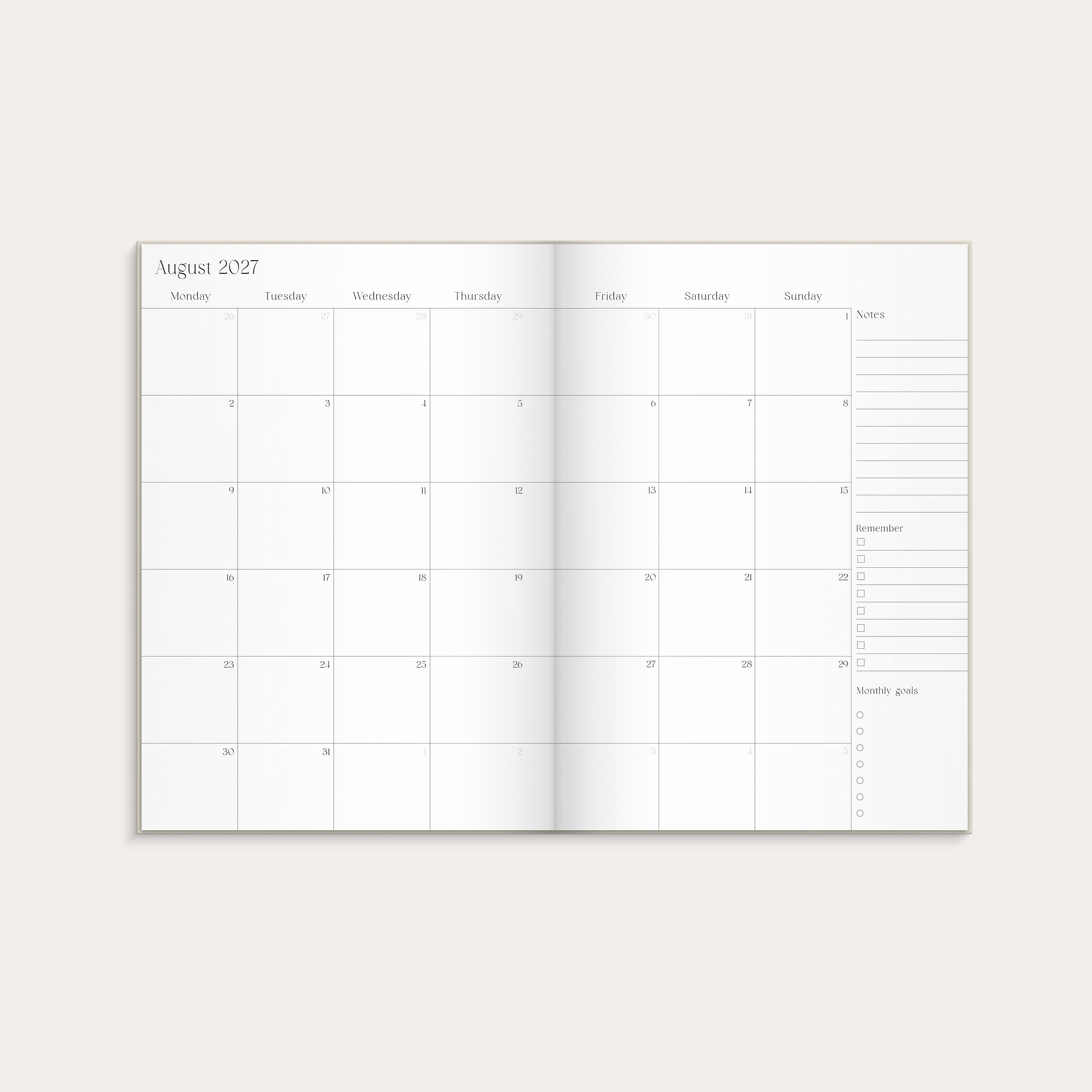Student Planner 26/27 A5 beige