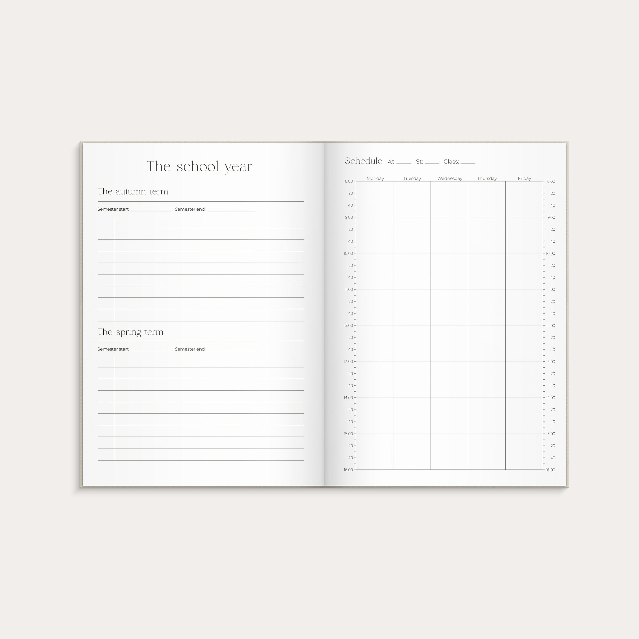 Student Planner 26/27 A5 beige