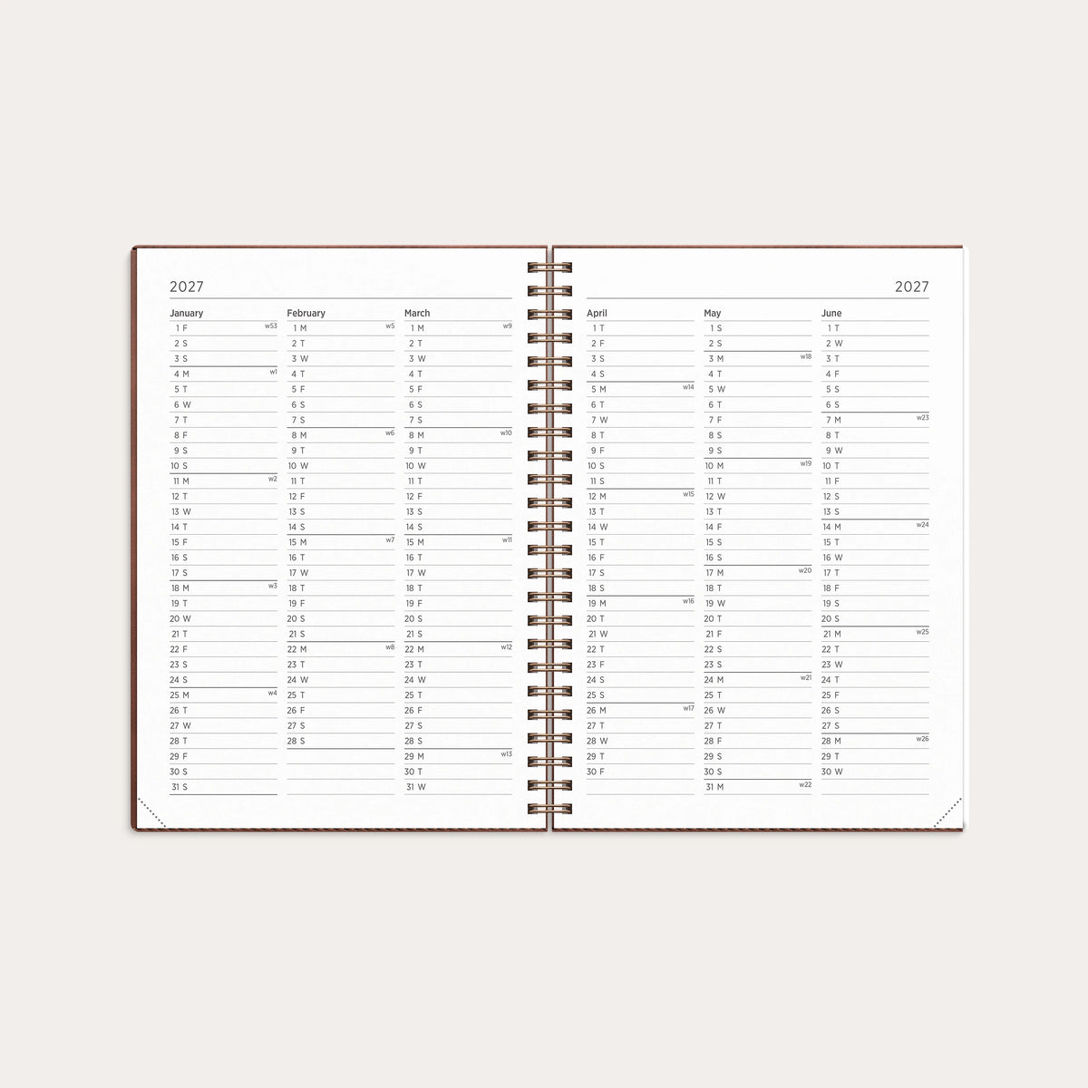 Calendar 2027 Senator A5 Twist Brown