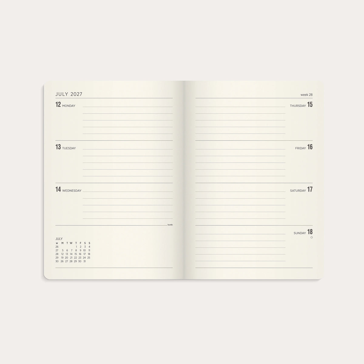 Calendar 2027 Agency A5 Forma Deluxe brown