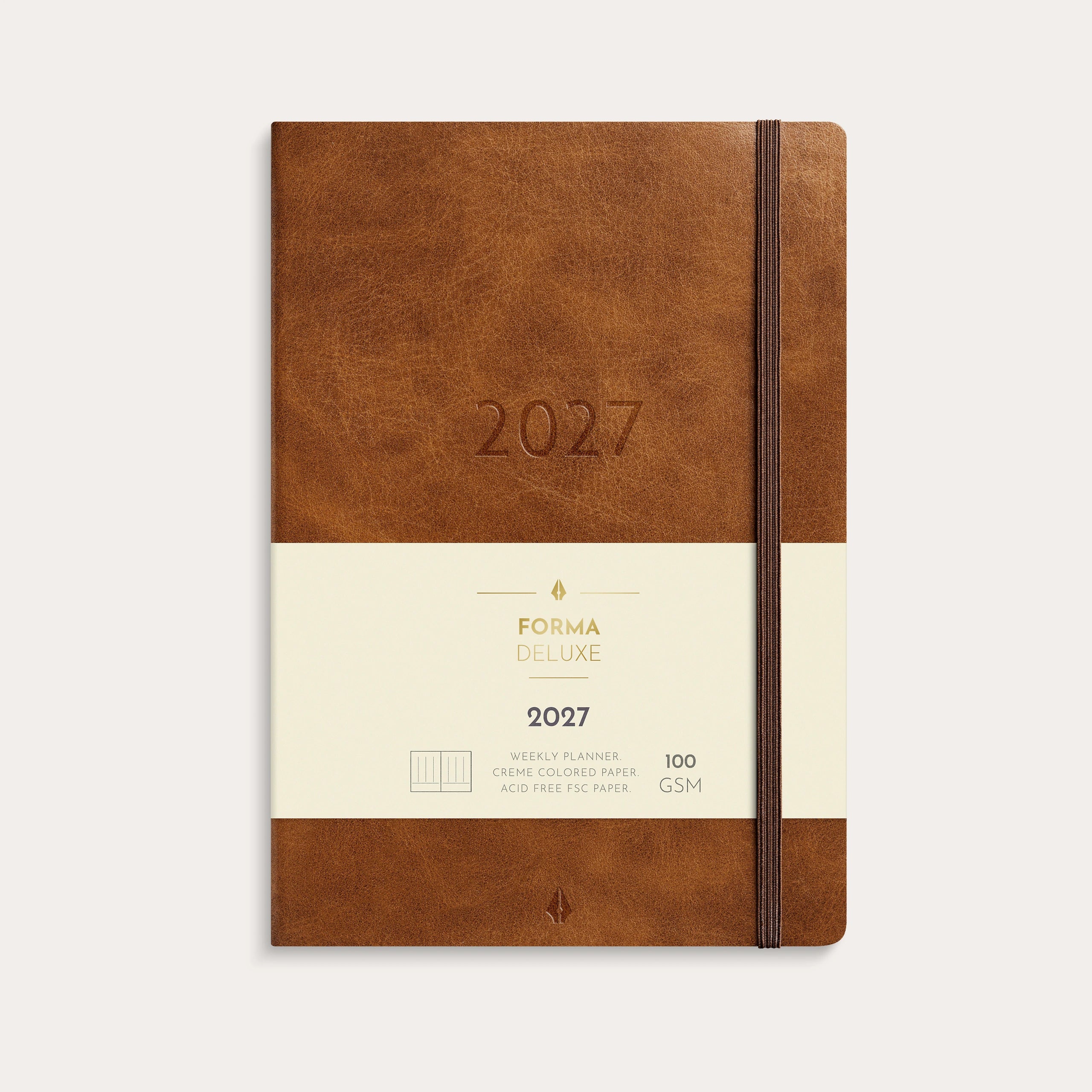 Kalender 2027 Agency A5 Forma Deluxe Brun
