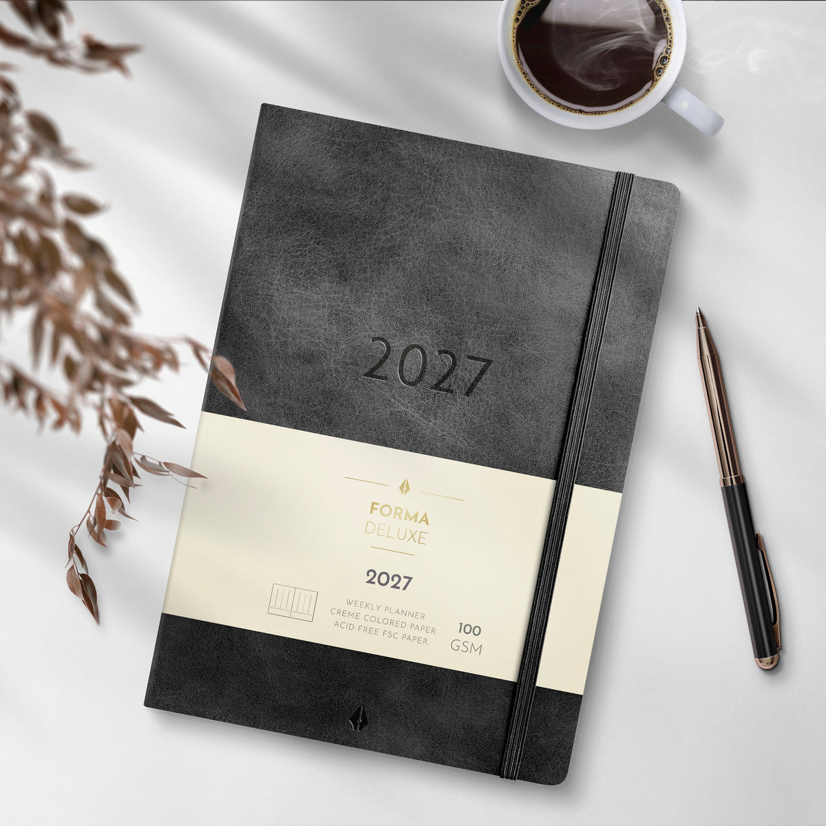 Kalender 2027 Agency A5 Forma Deluxe Svart