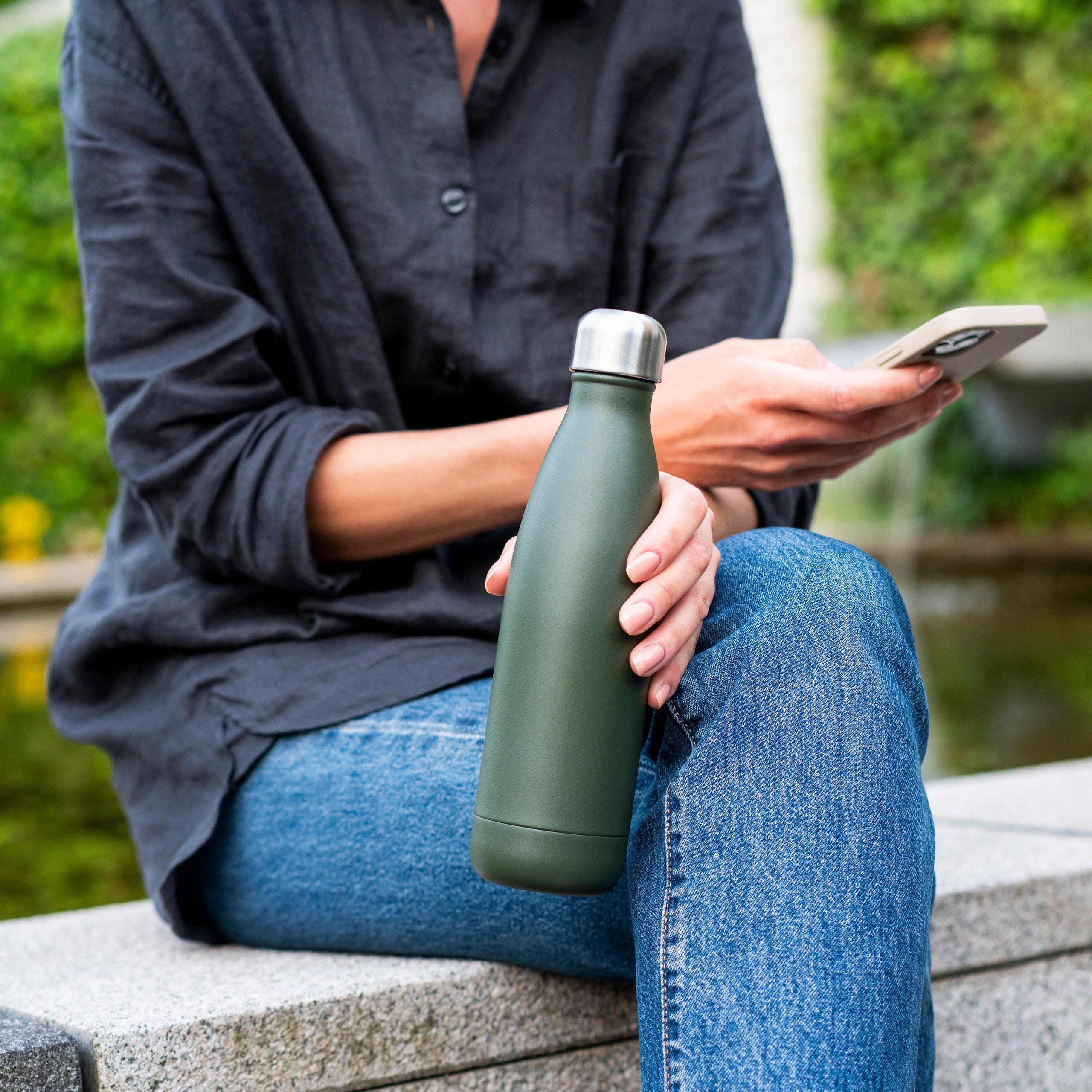 Thermo bottle Matte dark green
