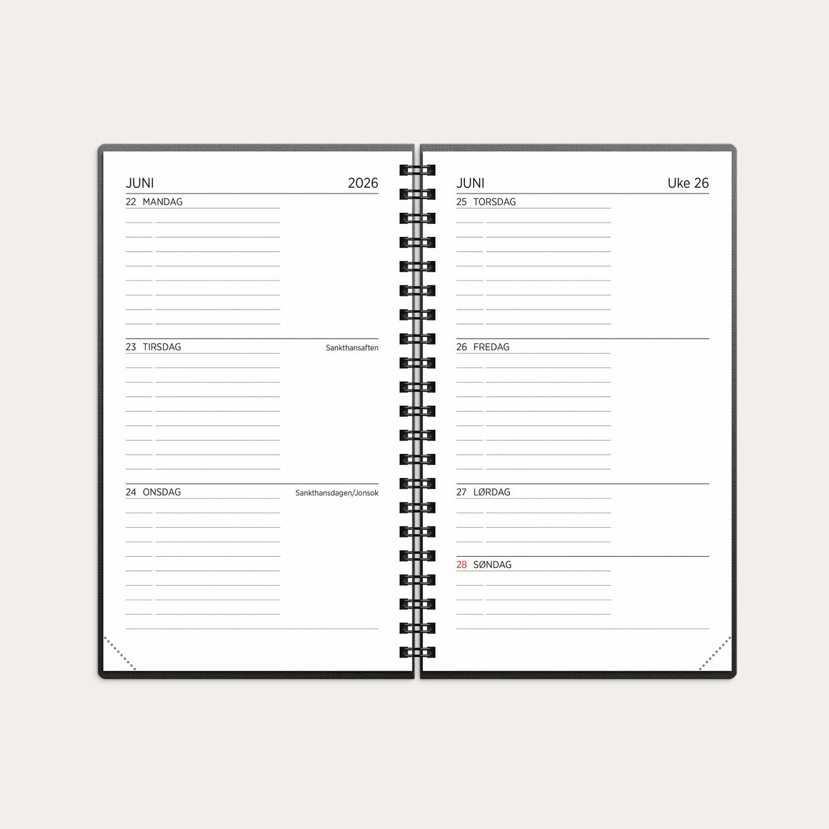 Kalender 26/27 XL spiral sort