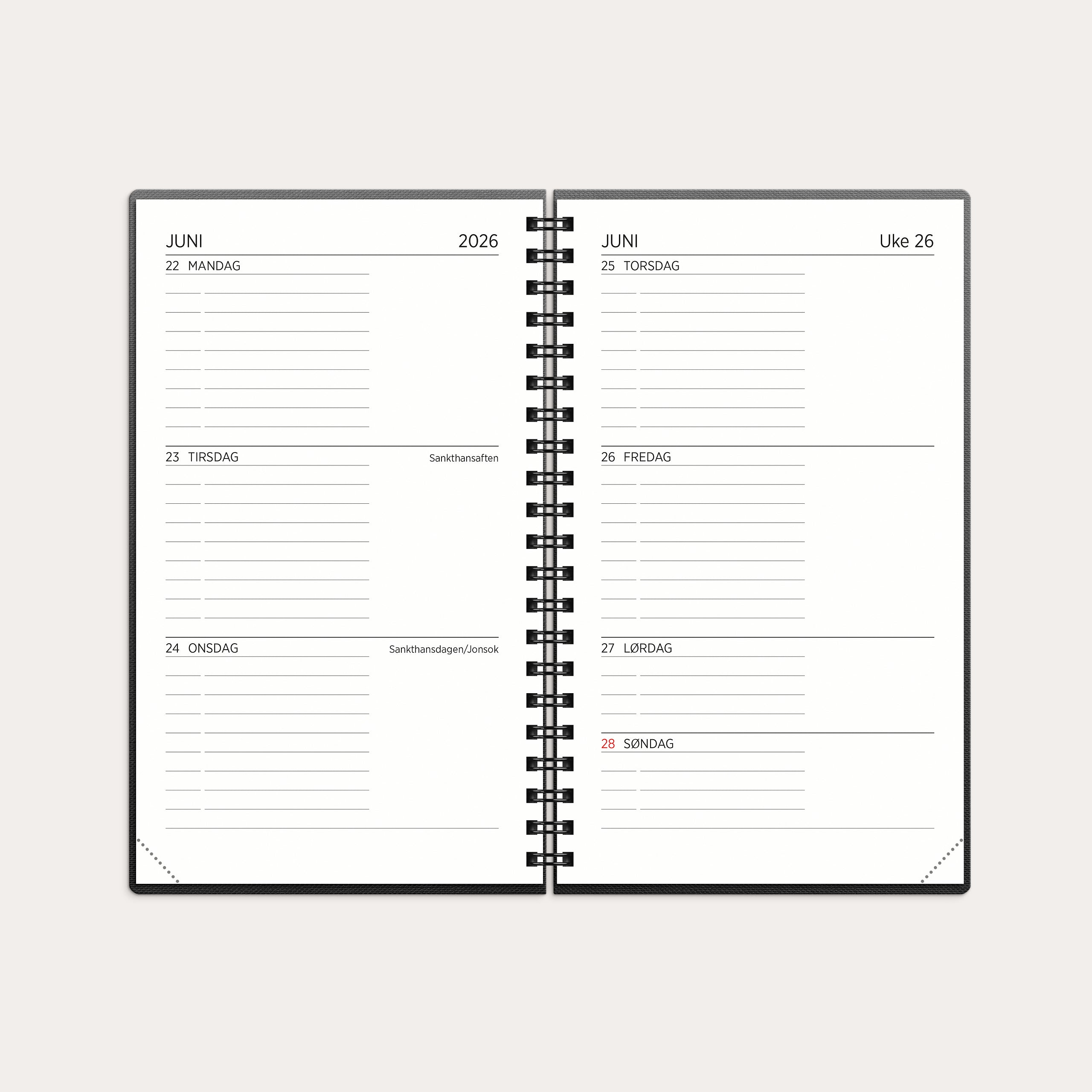 Kalender 26/27 XL spiral sort
