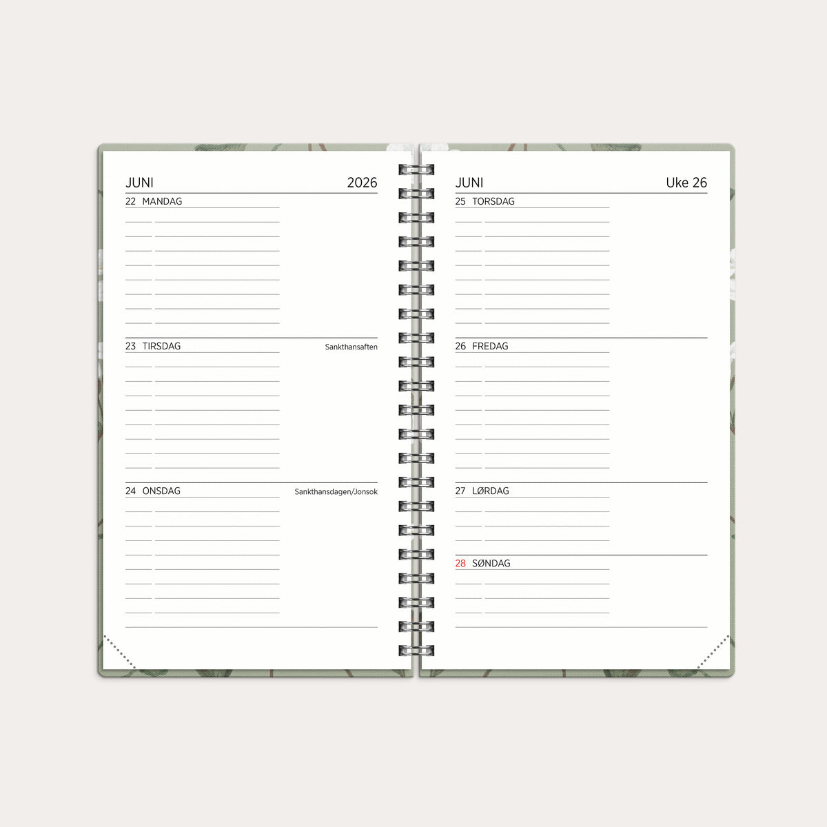 Kalender 26/27 XL spiral blomst