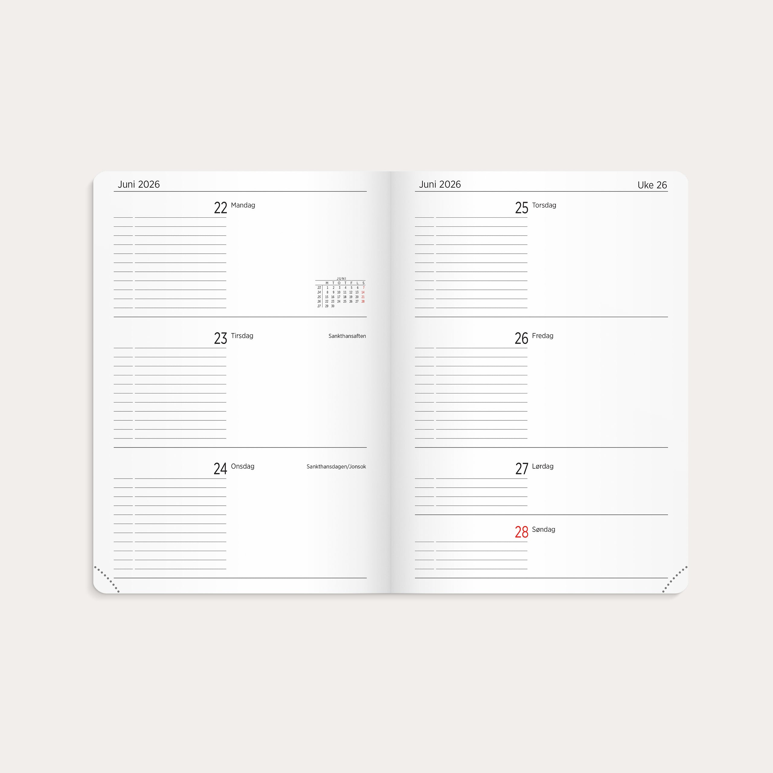 Kalender 26/27 A5 rosa