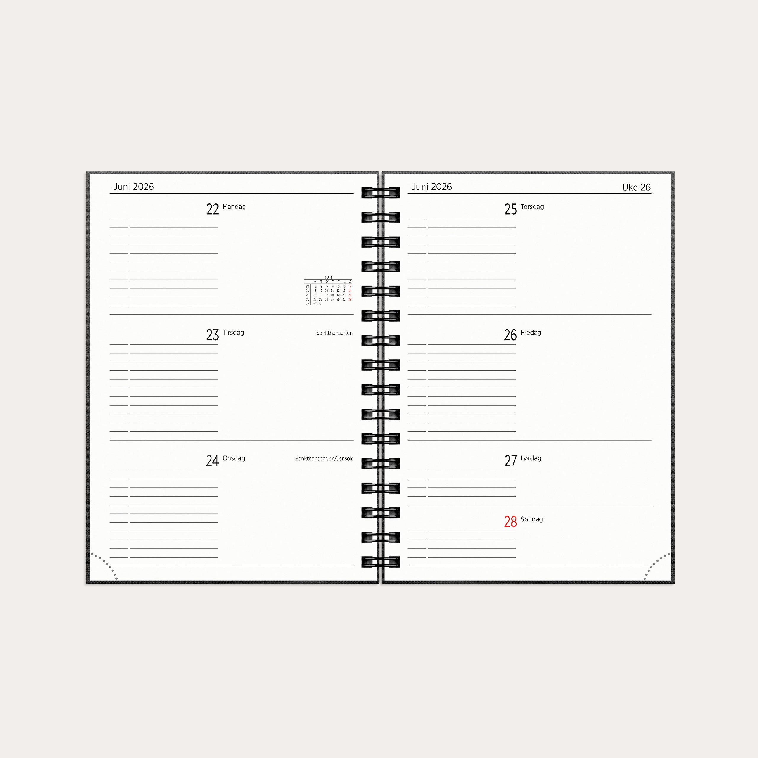 Kalender A5 26/27 spiral sort