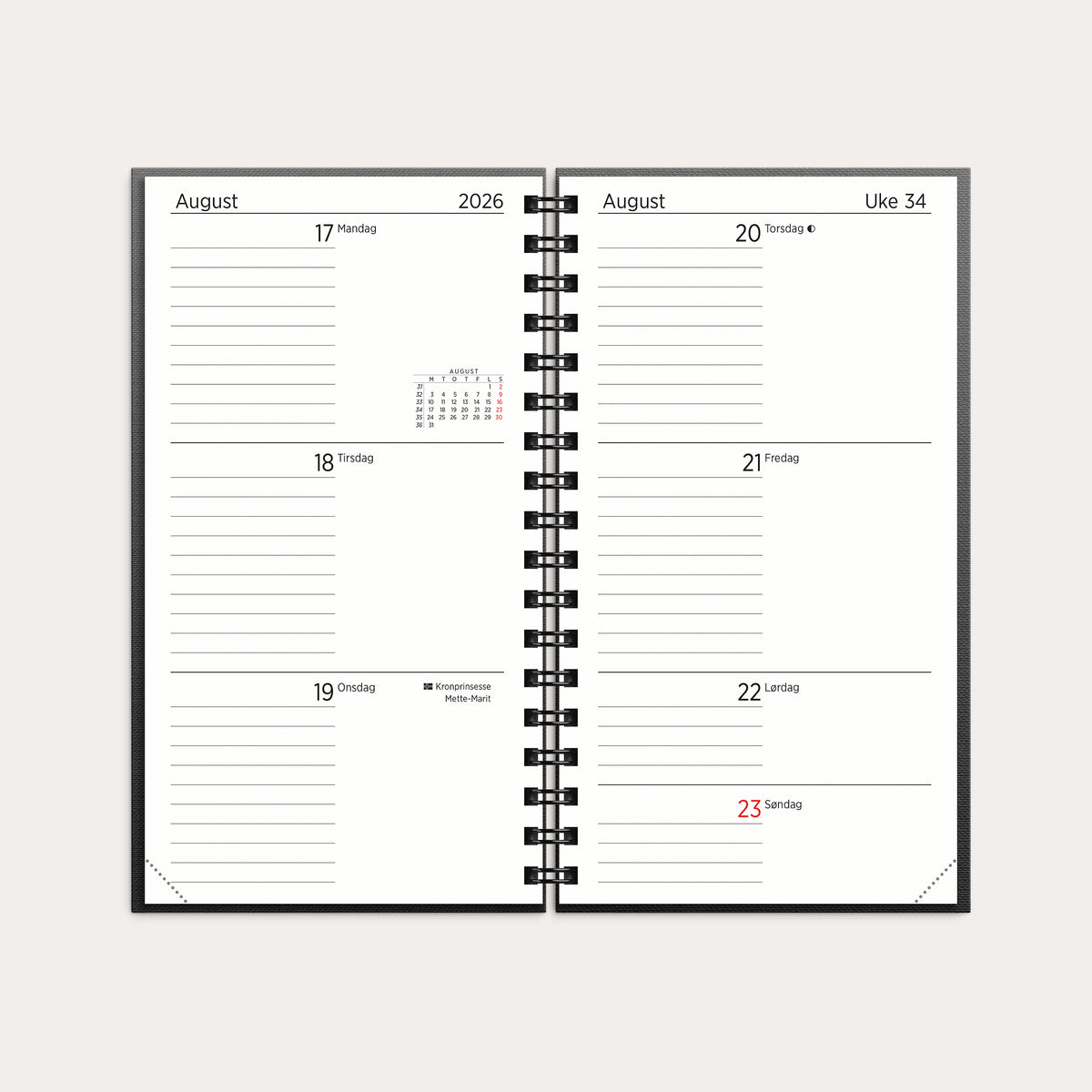 Kalender 26/27 Slim spiral sort