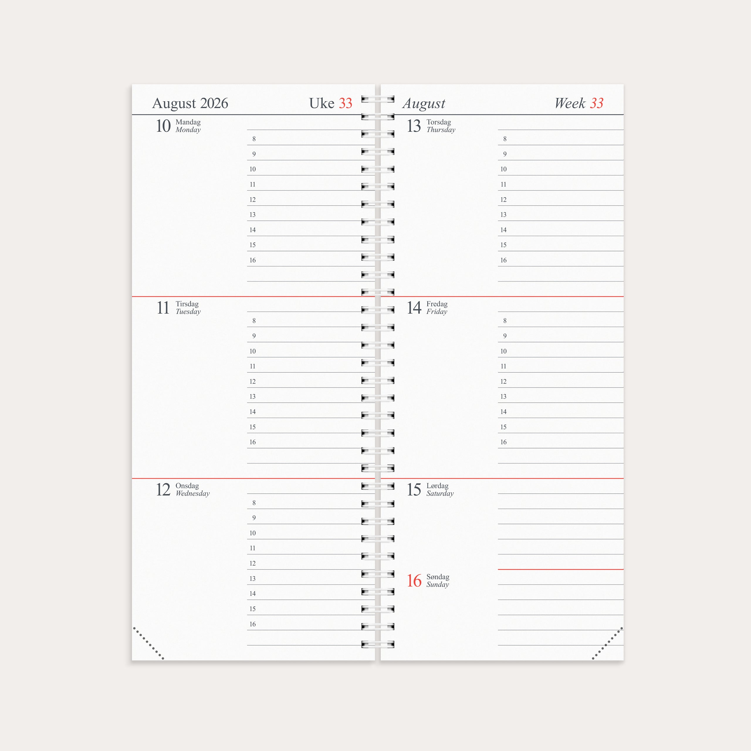 Journalkalender 2026 refill